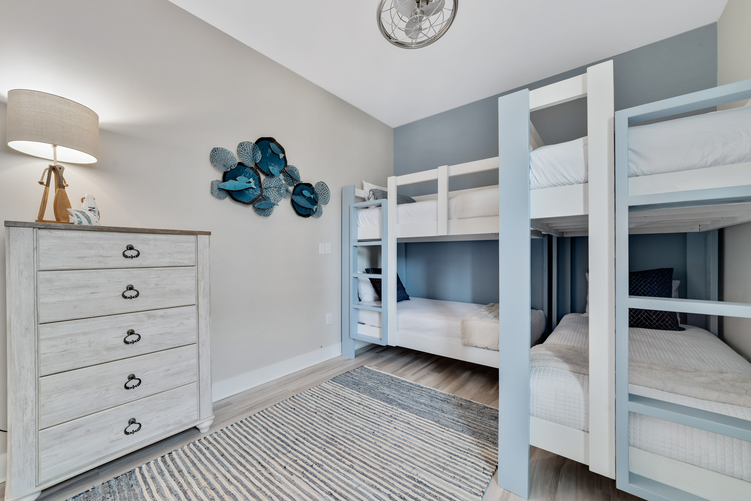 Professionally decorated twin bunk room sleeps 4.