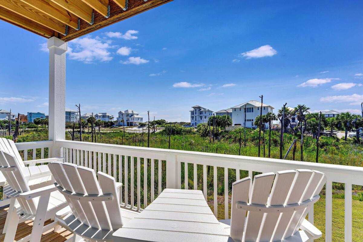 Soak in the brand-new hot tub and enjoy your own private pool, now complete and ready for relaxation. Take in stunning Gulf views from the covered second-floor balcony, your front-row seat to breathtaking sunsets and sea breezes.