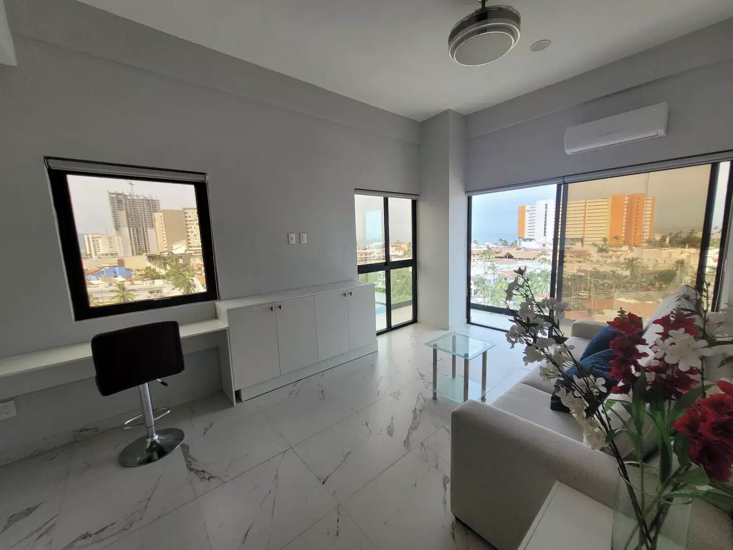 Home office with sofa bed