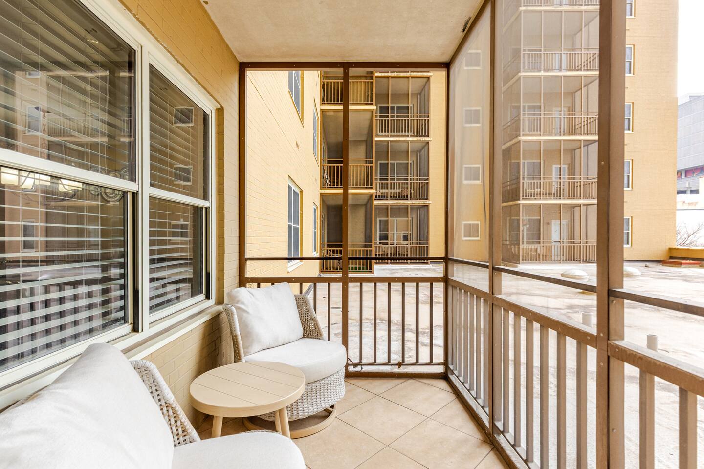 Private balcony w/ seating, ideal for fresh air & quiet moments.
