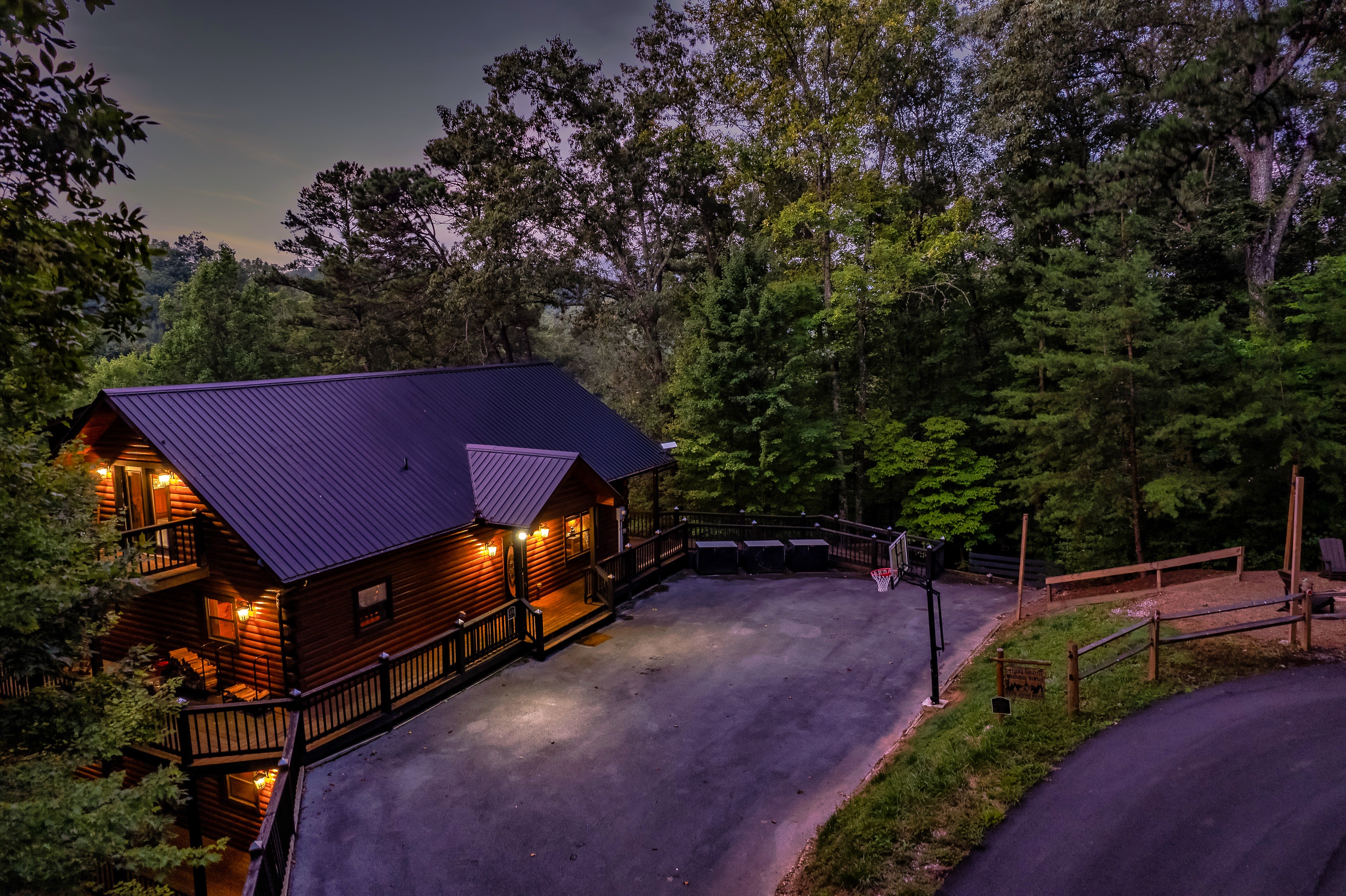 Our large flat driveway can park several cars and is suitable for handicapped parking.