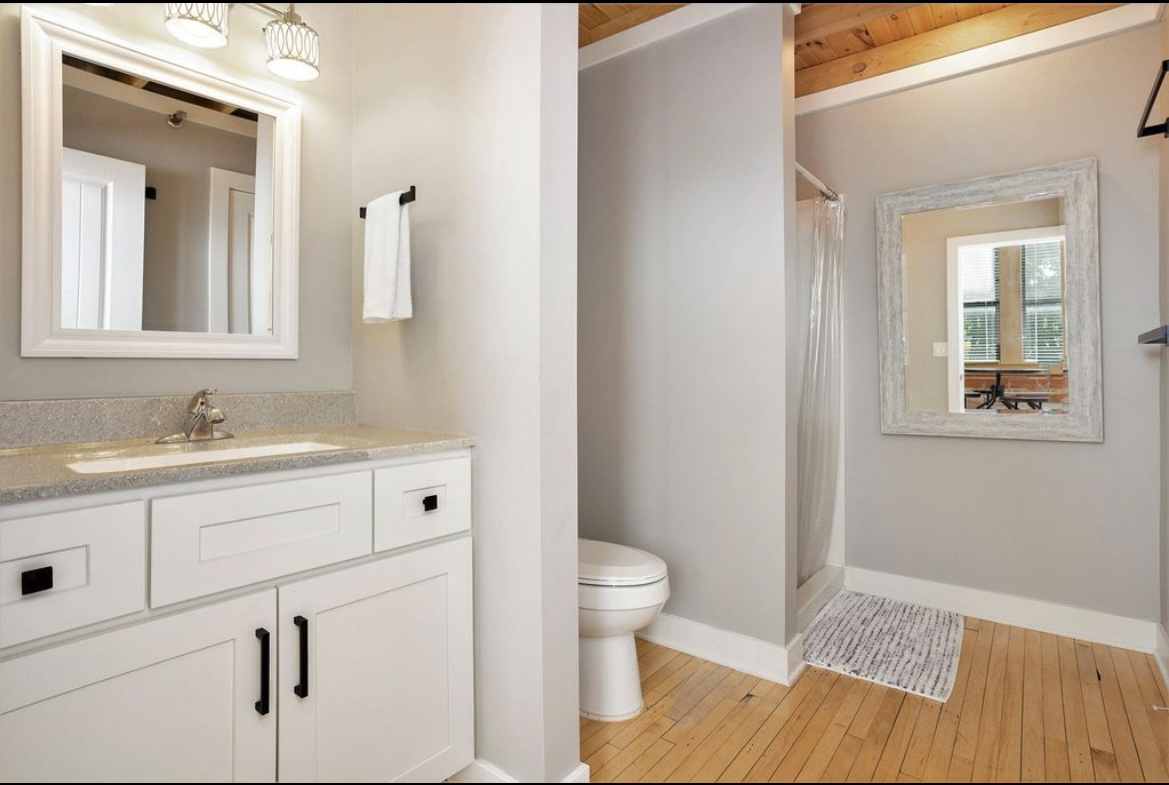 Wash the sand away in the walk-in shower.  The spacious bathroom offers vanity with plenty of cupboard and drawer space, a shower, a sink, and a toilet. Fresh white towels, washcloths, hand towels, and makeup towels are provided. 