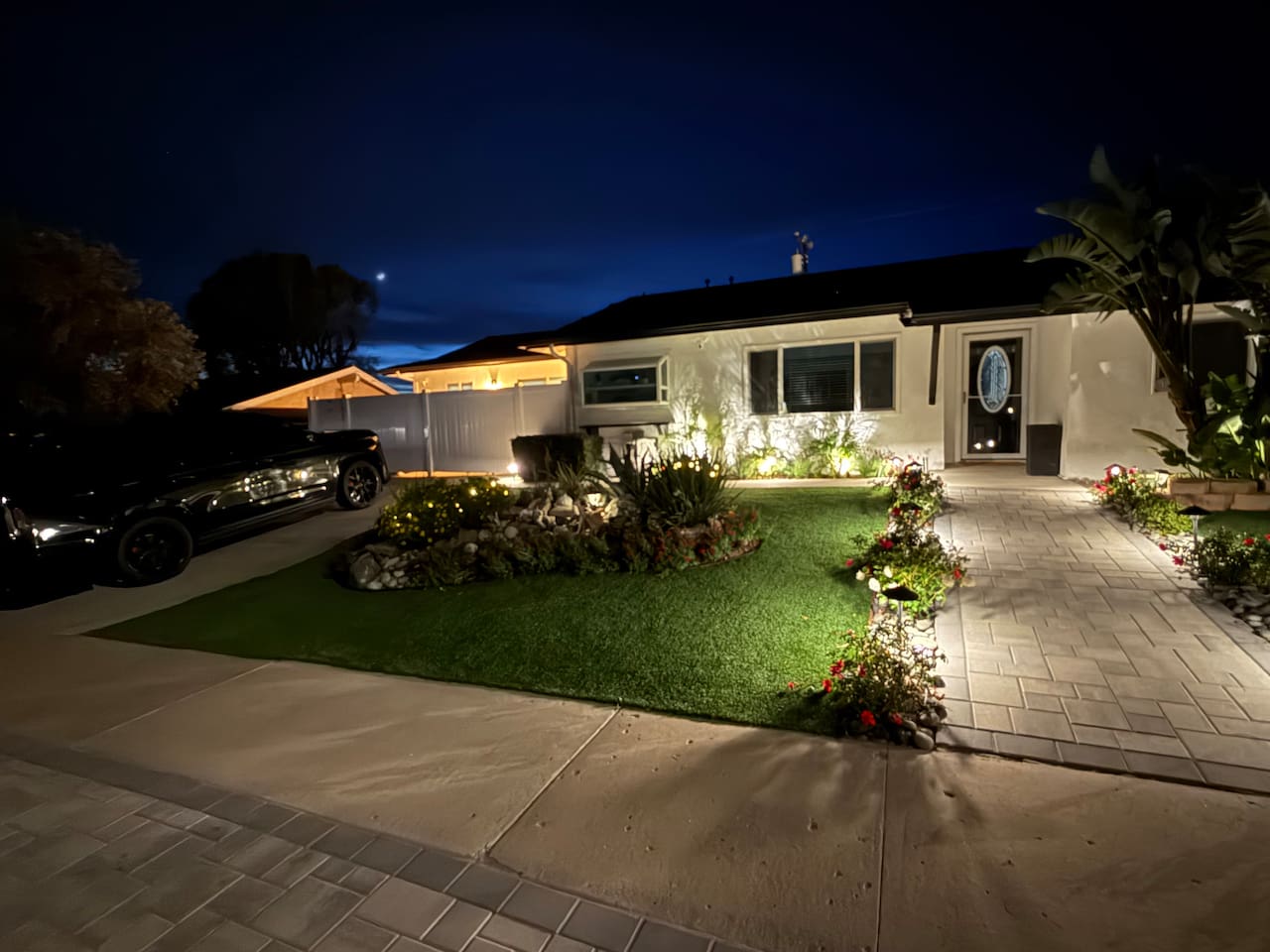 Lit Path - Walkway to front door entrance