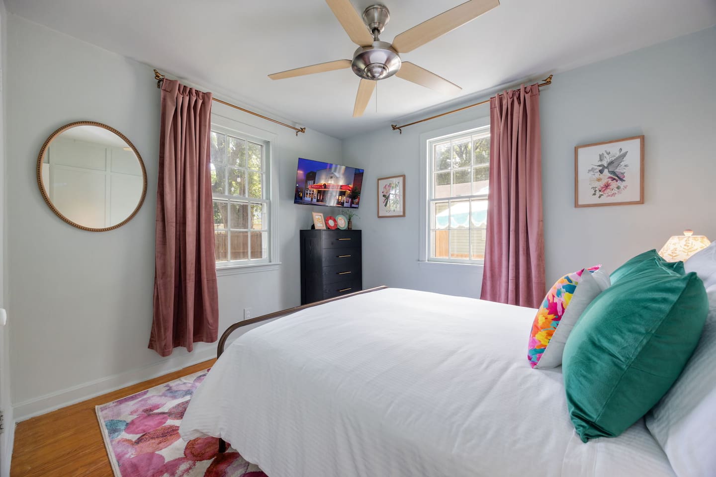 Queen-sized bedroom.