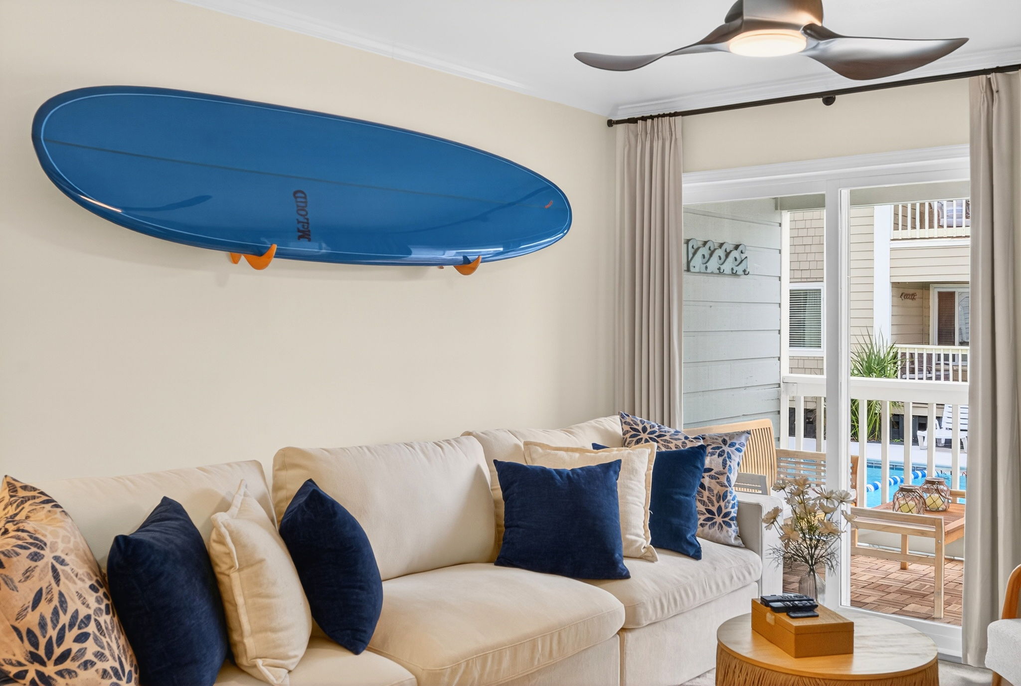 Living Room | Beach Break | IOP Escapes Vacation Rentals | 1400 Ocean Blvd 106B, Isle of Palms SC