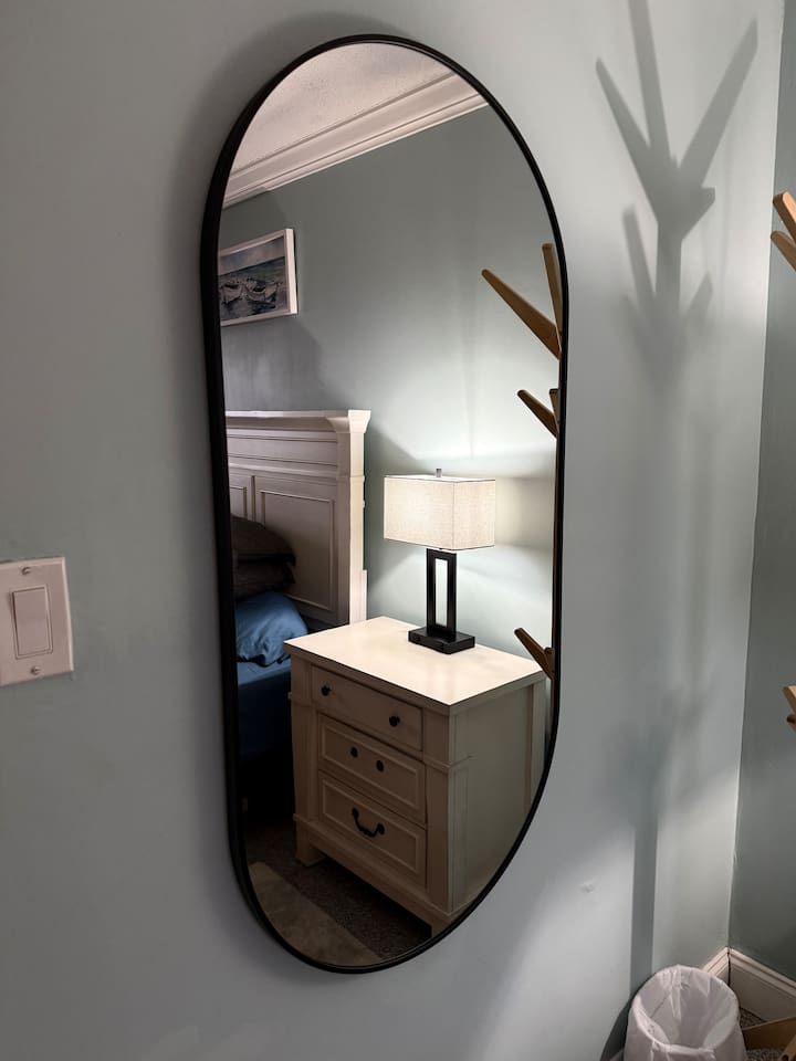 Start your beach day right with this full-length mirror. Perfect for outfit checks and quick selfies. Bright, clean, and stylish with a fresh coastal feel.