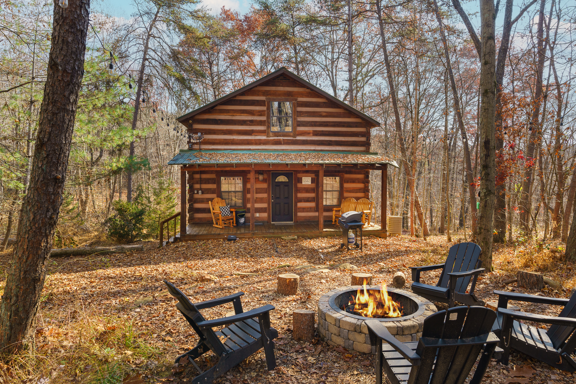 The covered front porch combined with the outdoor fire pit are the perfect outdoor escape.