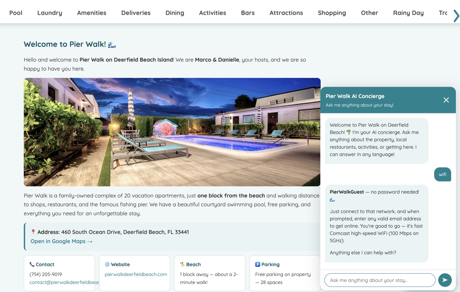 Pier Walk guidebook and virtual concierge