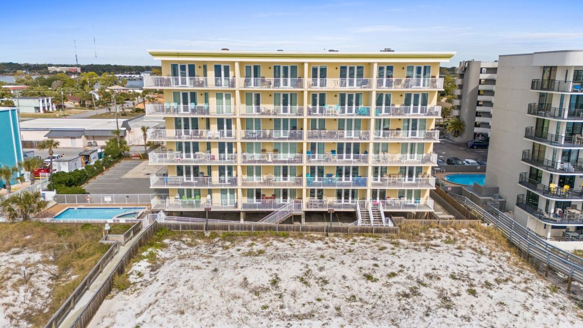 Balcony view to beach
