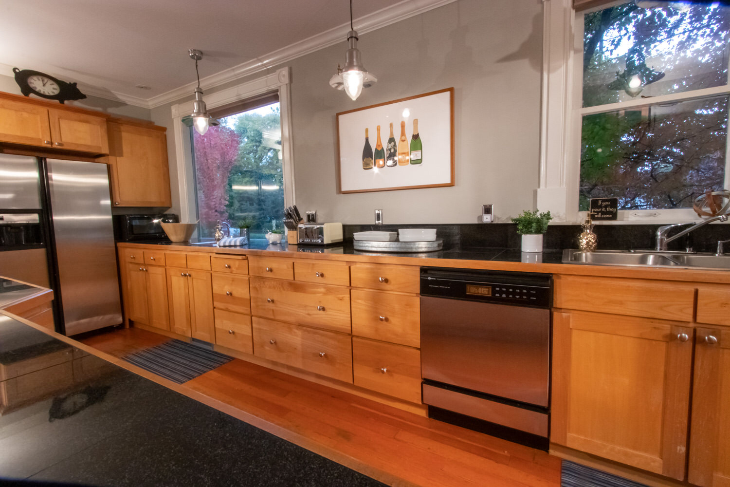 Incredibly well-equipped kitchen, thoughtfully set up for cooking meals meant to be shared.