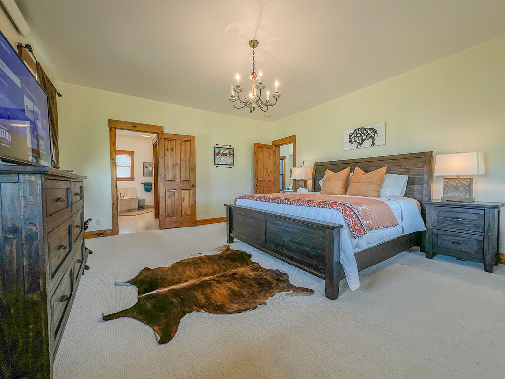 Master Bedroom On Main Level w/ King Bed and Private En suite Bathroom