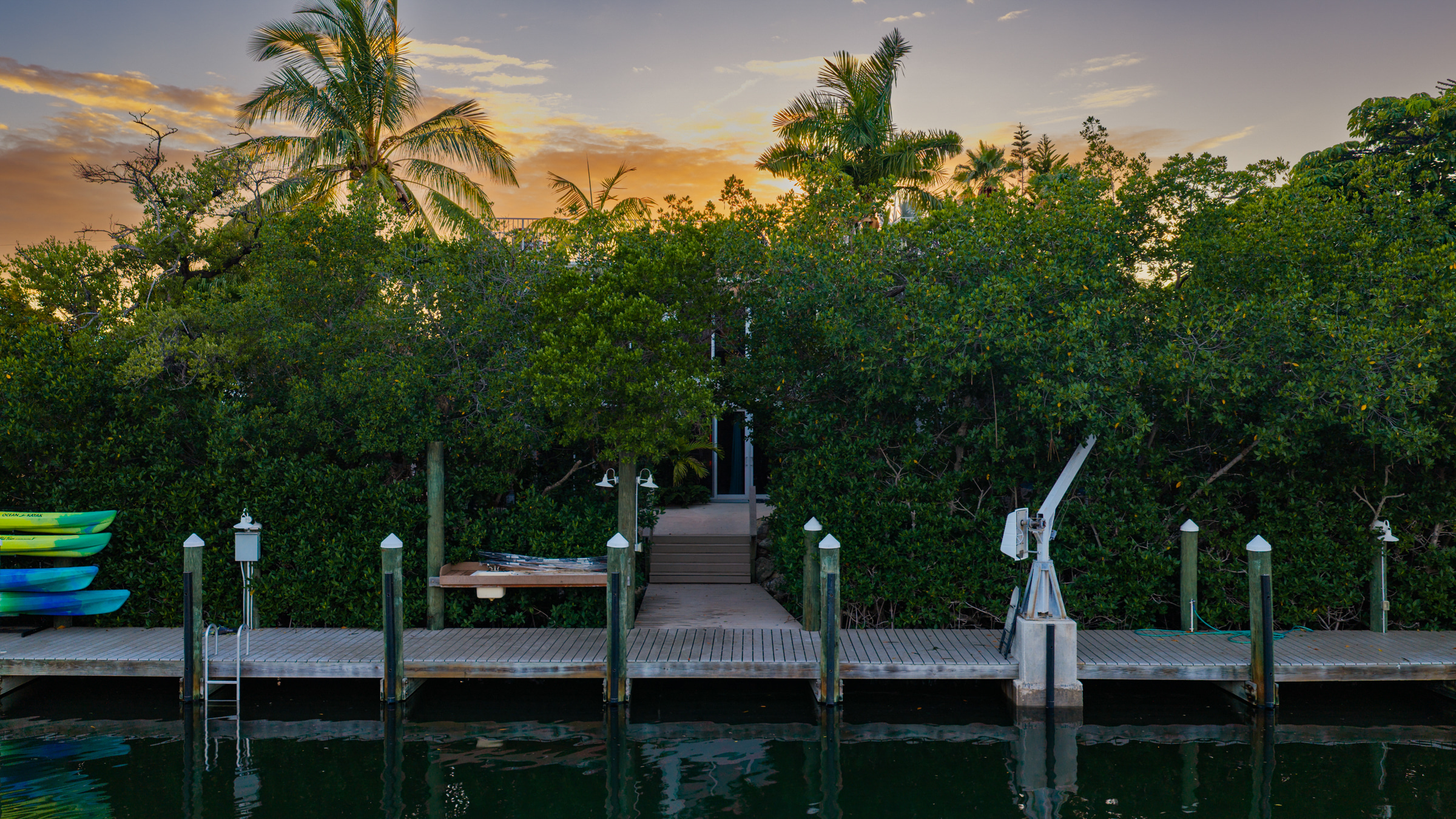 100 ft of deep water dockage, right off the Atlantic, dock up to 3 boats.