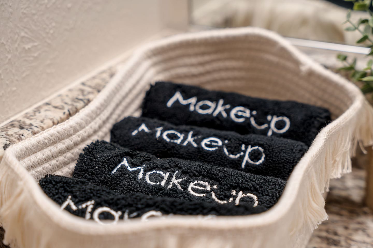 Pamper yourself with these dedicated makeup towels, neatly arranged for your convenience. The thoughtful touch ensures a comfortable stay.