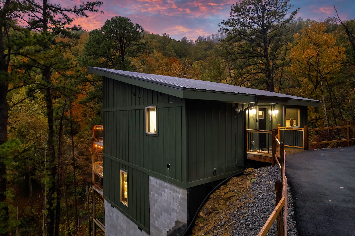 Private multi-level cabin nestled high in the Smoky Mountains.