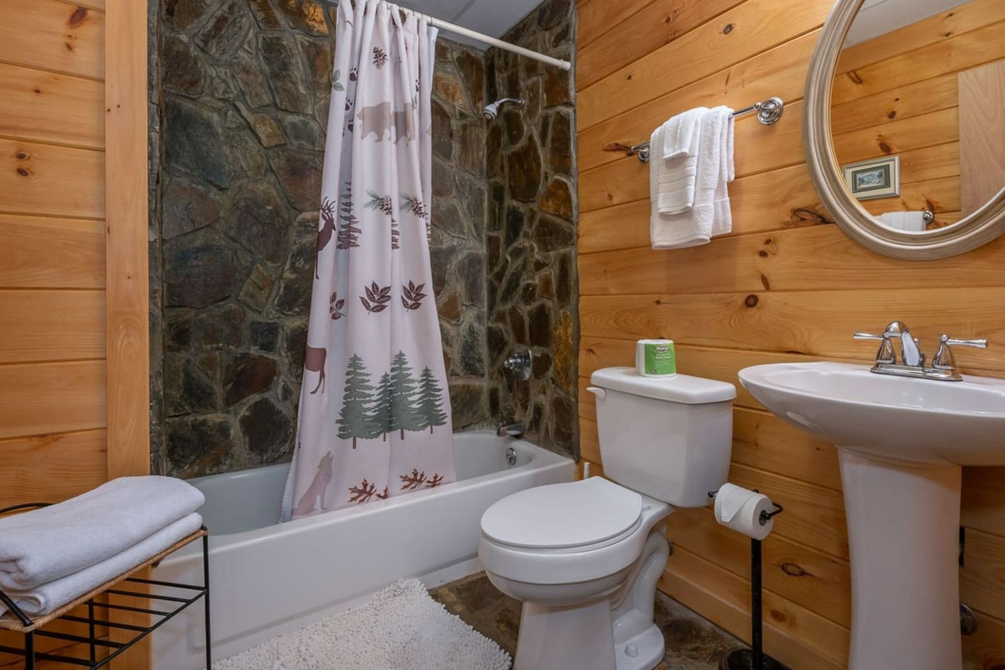 Master bathroom 3 with hand crafted stone shower