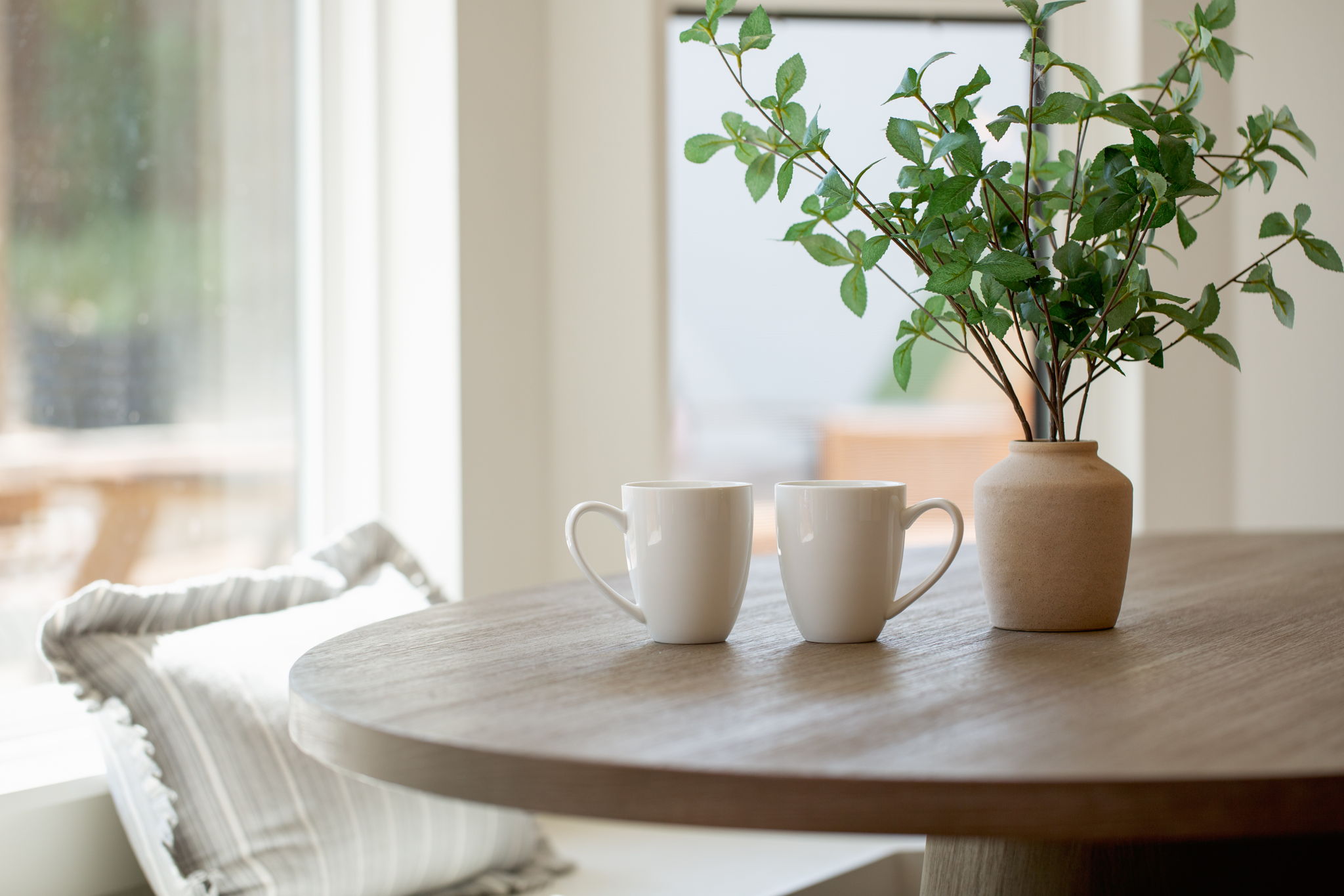 Grab a cup of coffee and drink in the beautiful natural light.