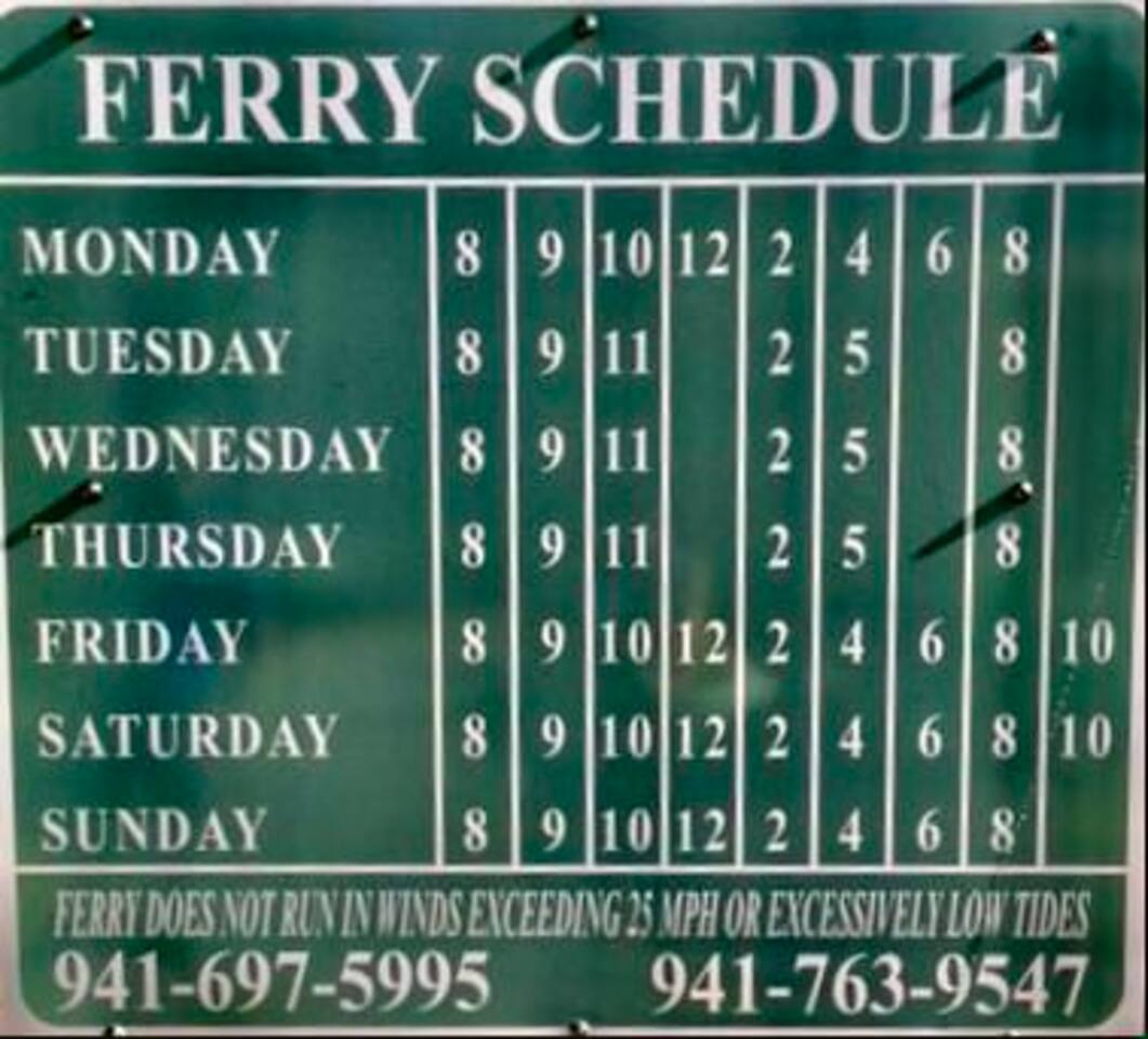 Ferry schedule.