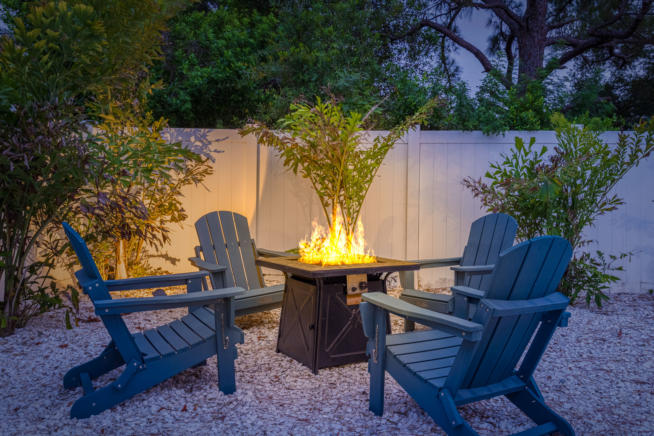 Unwind by the gas fire pit!