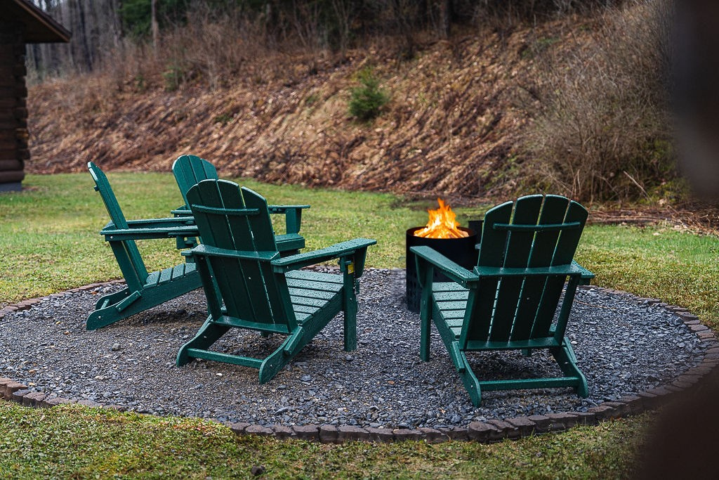 Gather around the fire pit under the stars—perfect for roasting marshmallows and sharing stories after a day on the trails.