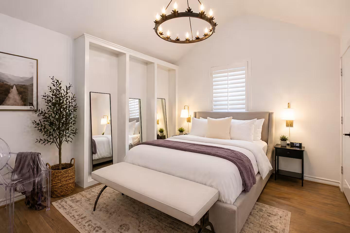 Stylish bedroom with ample space to unwind