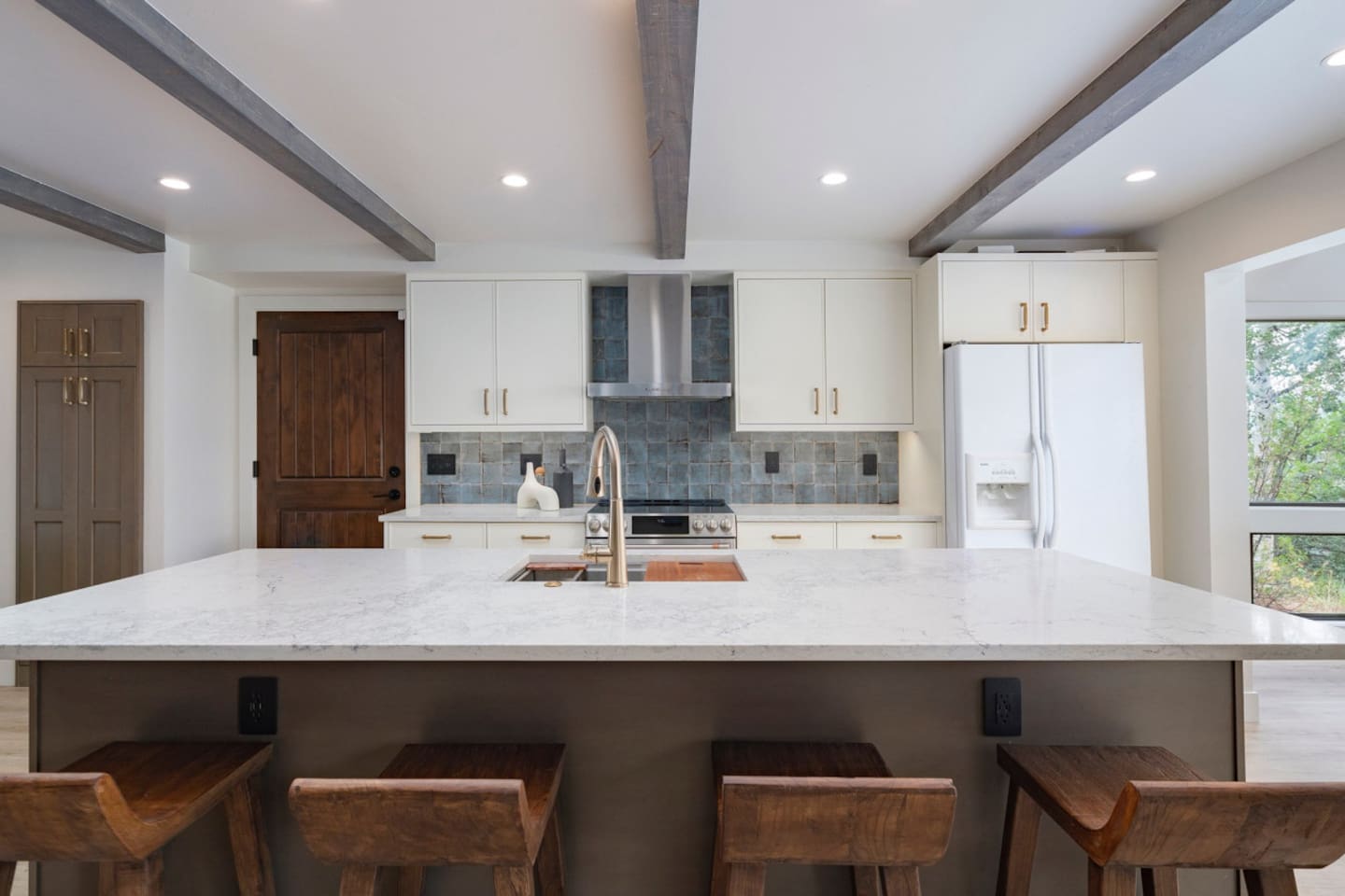 Kitchen Island with Bar Stools