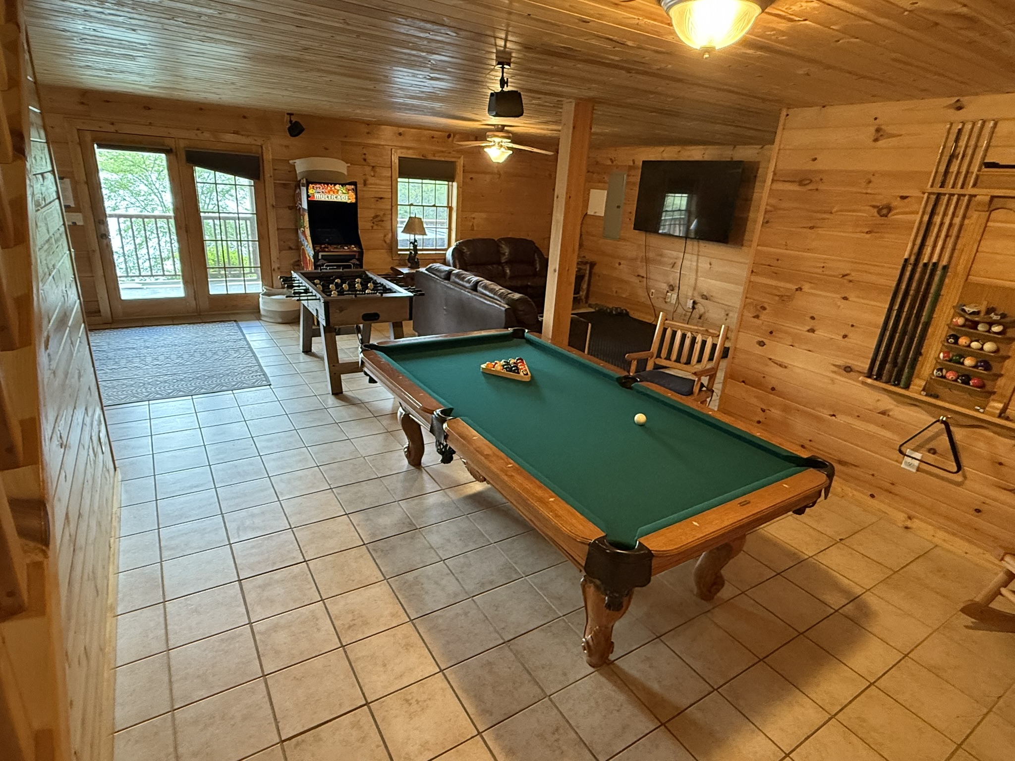 Game Room with Pool Table, Foosball, Arcade Game(over 400 games)