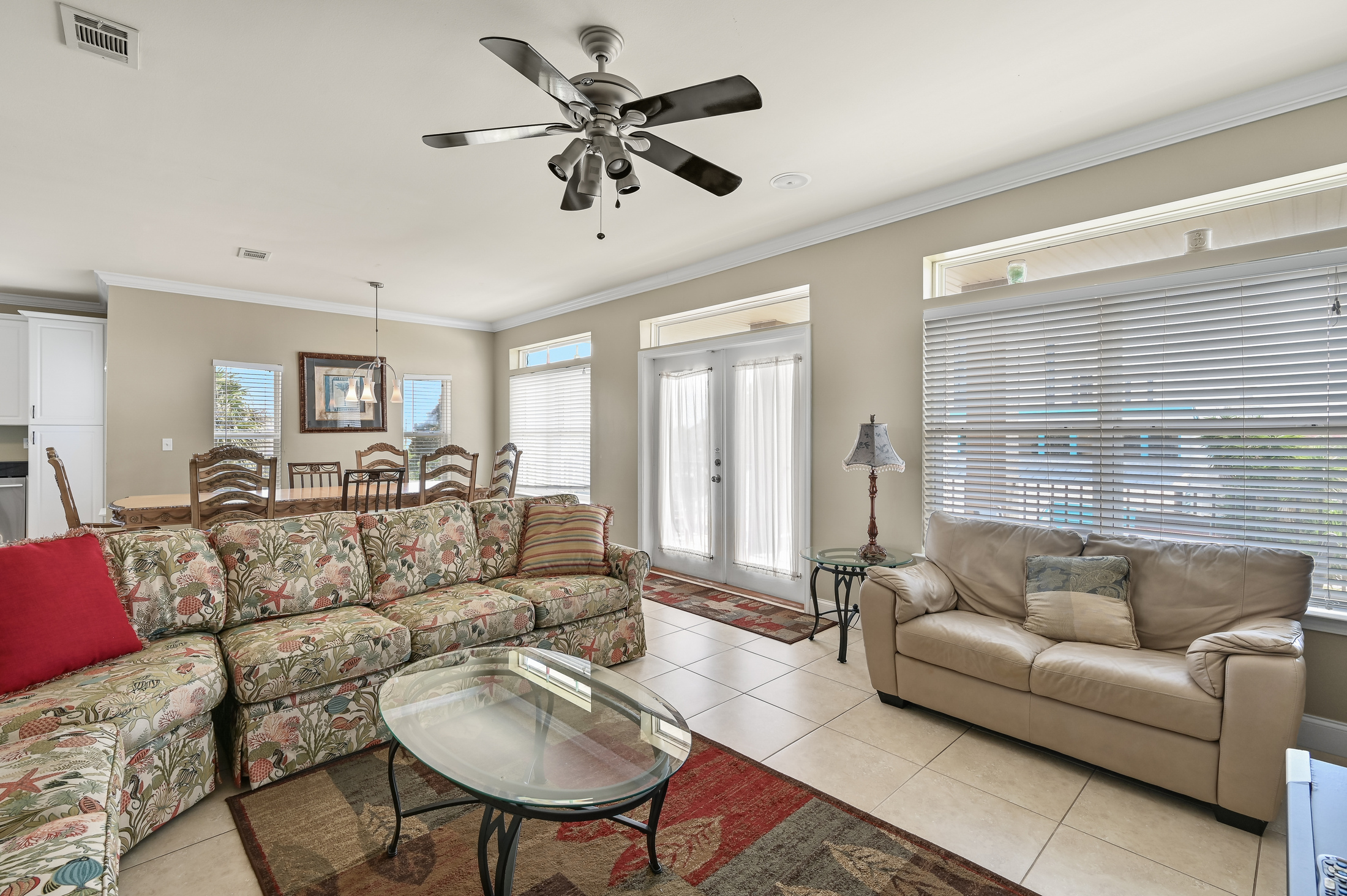 Living Room – Sleeper sofa, two loveseats & large TV