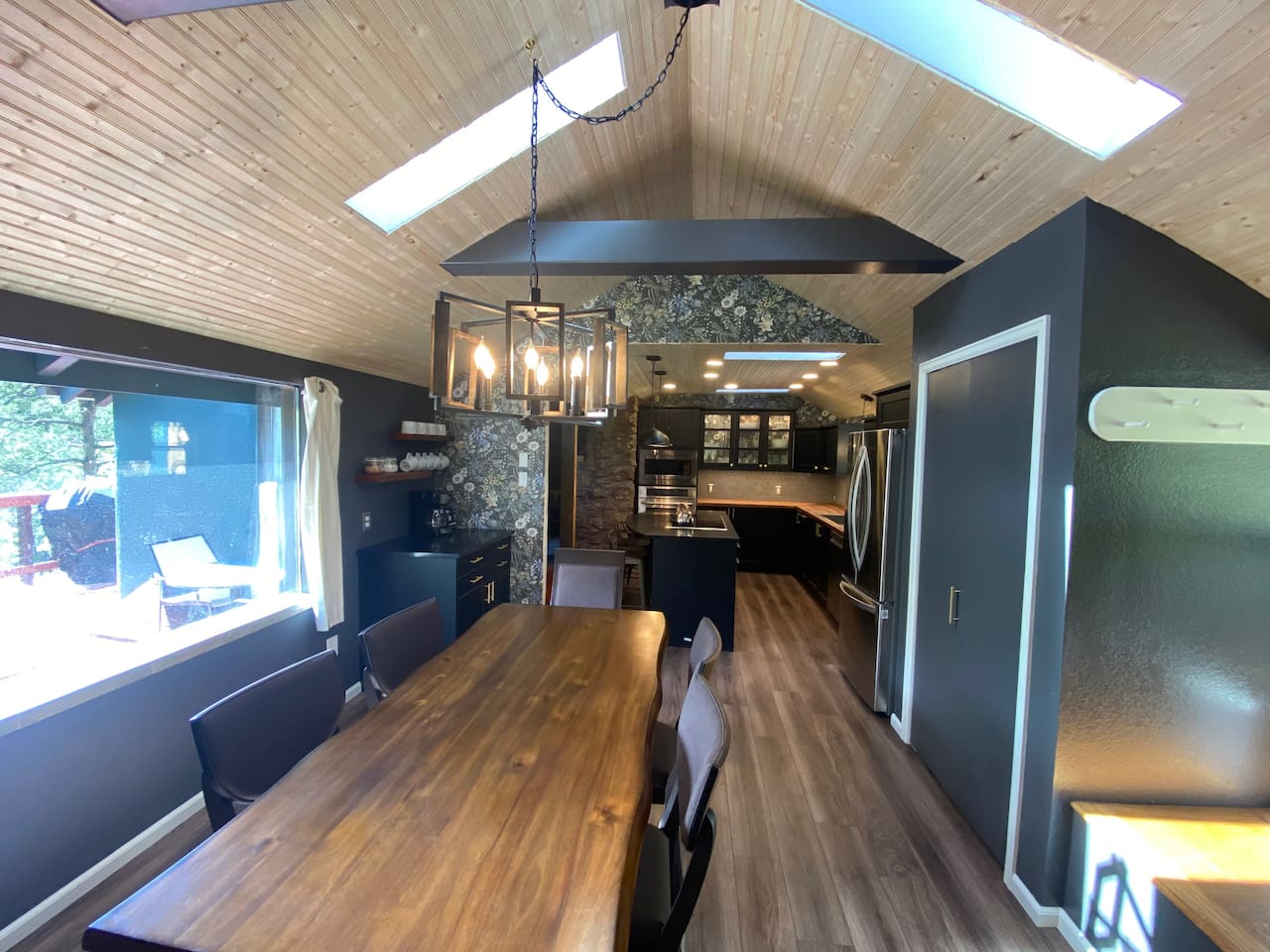 Dining room and kitchen area.
