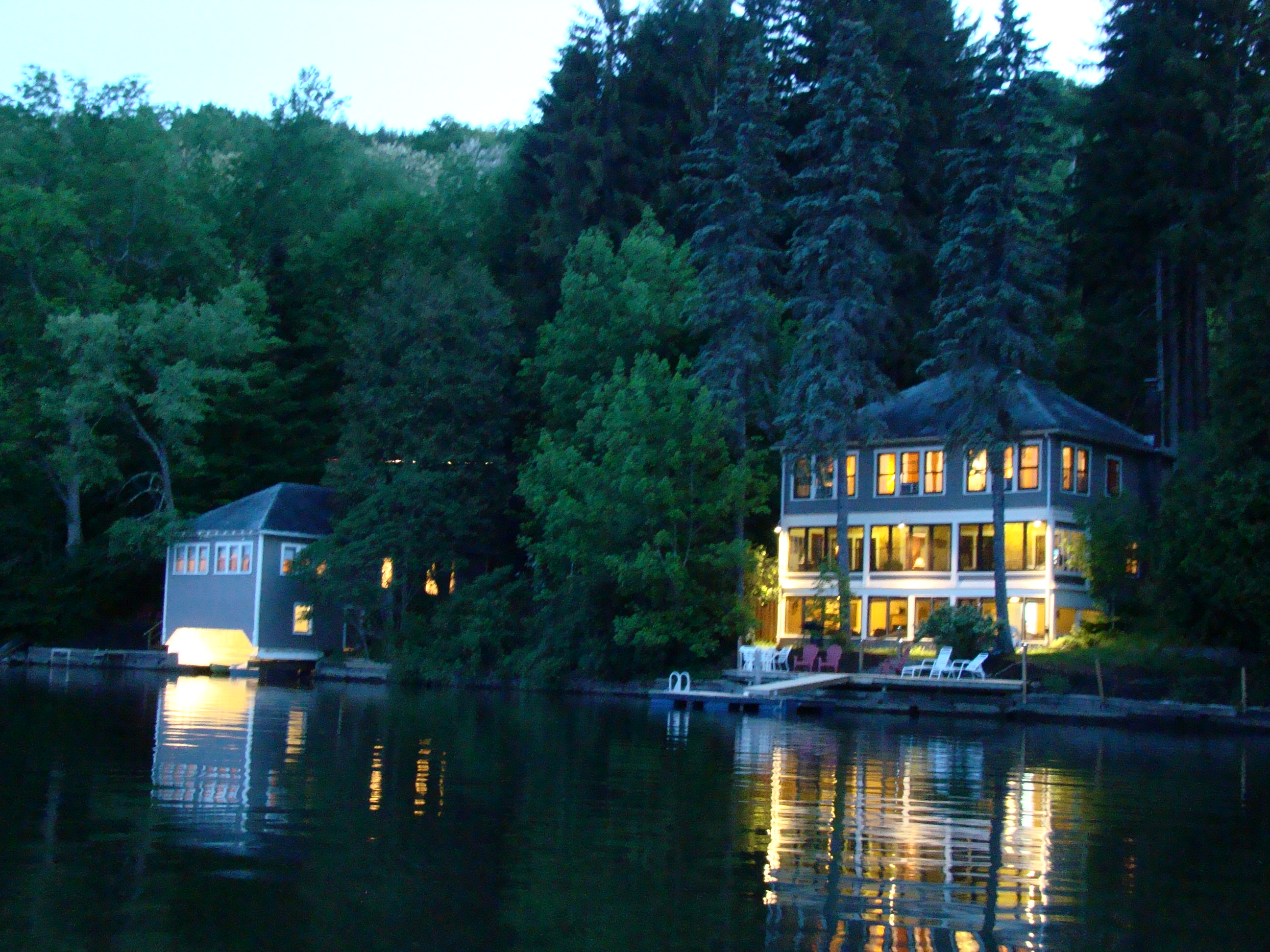 The Lodge at dusk.