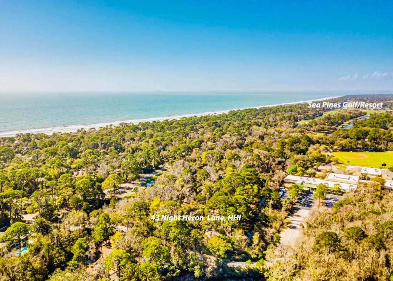 Sea Pines and the beach from above