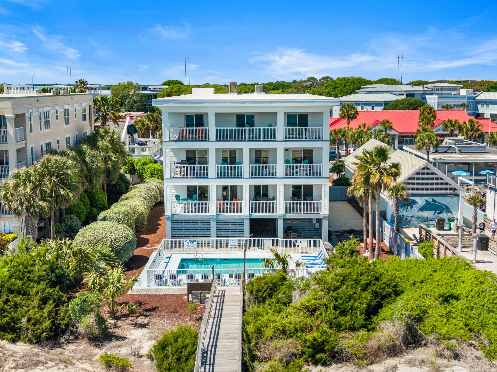 Aerial of Oceanview  | Morning Sunrise | 302 Oceanview | 1116 Ocean Blvd, Isle of Palms, SC | IOP Escapes
