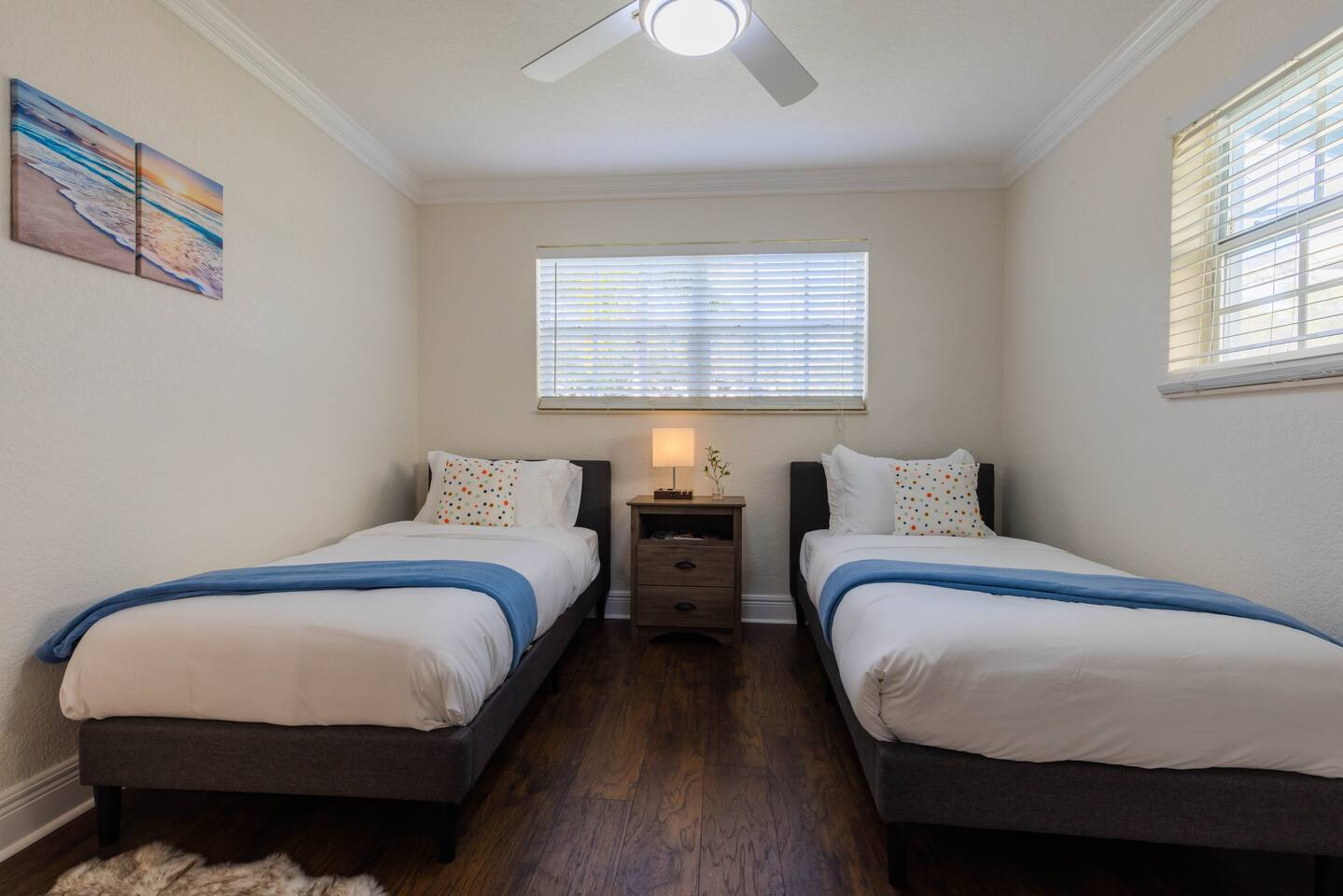 The 3rd Bedroom has 2 twin beds with closet space.