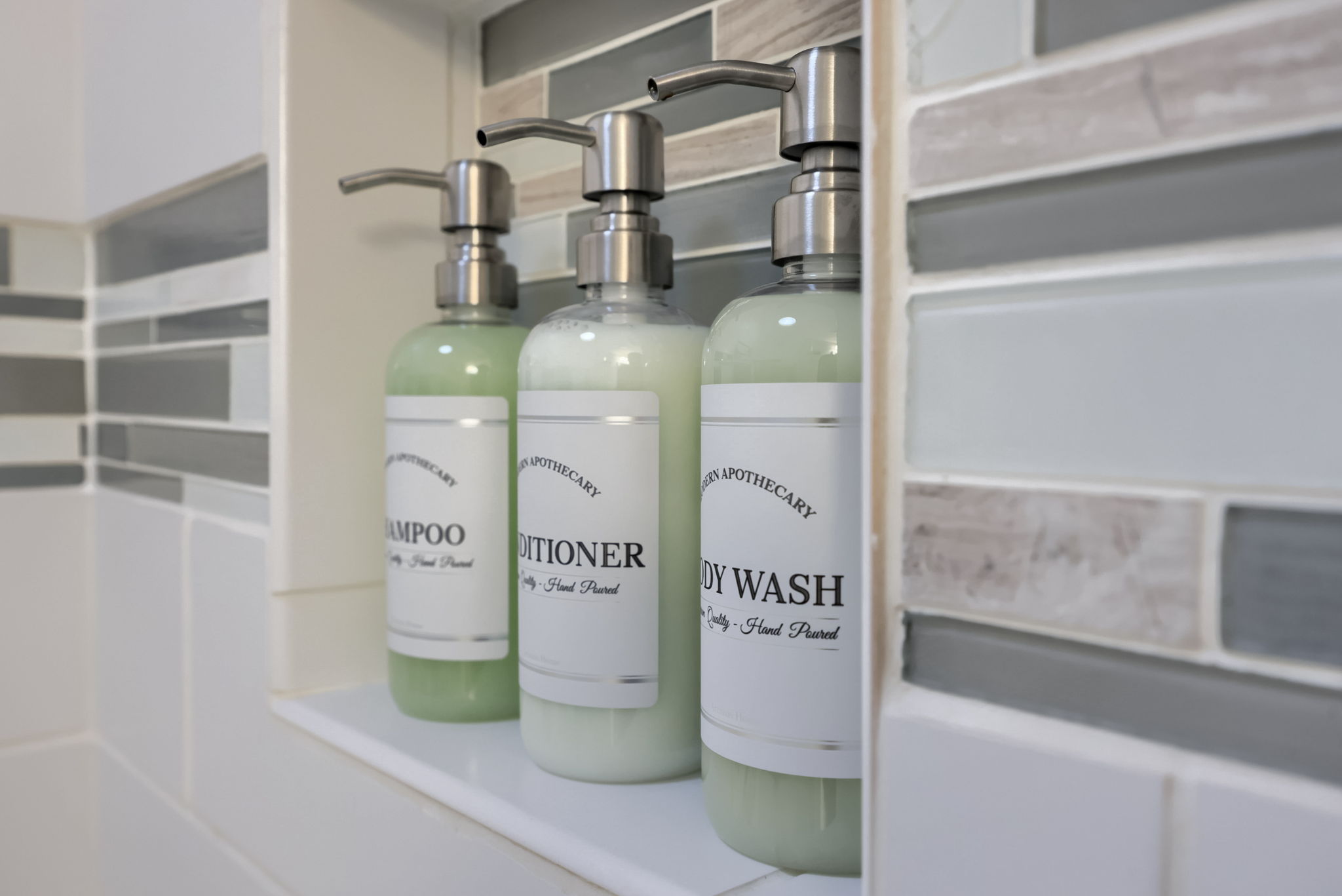 Shampoo, Conditioner and Body Wash provided 