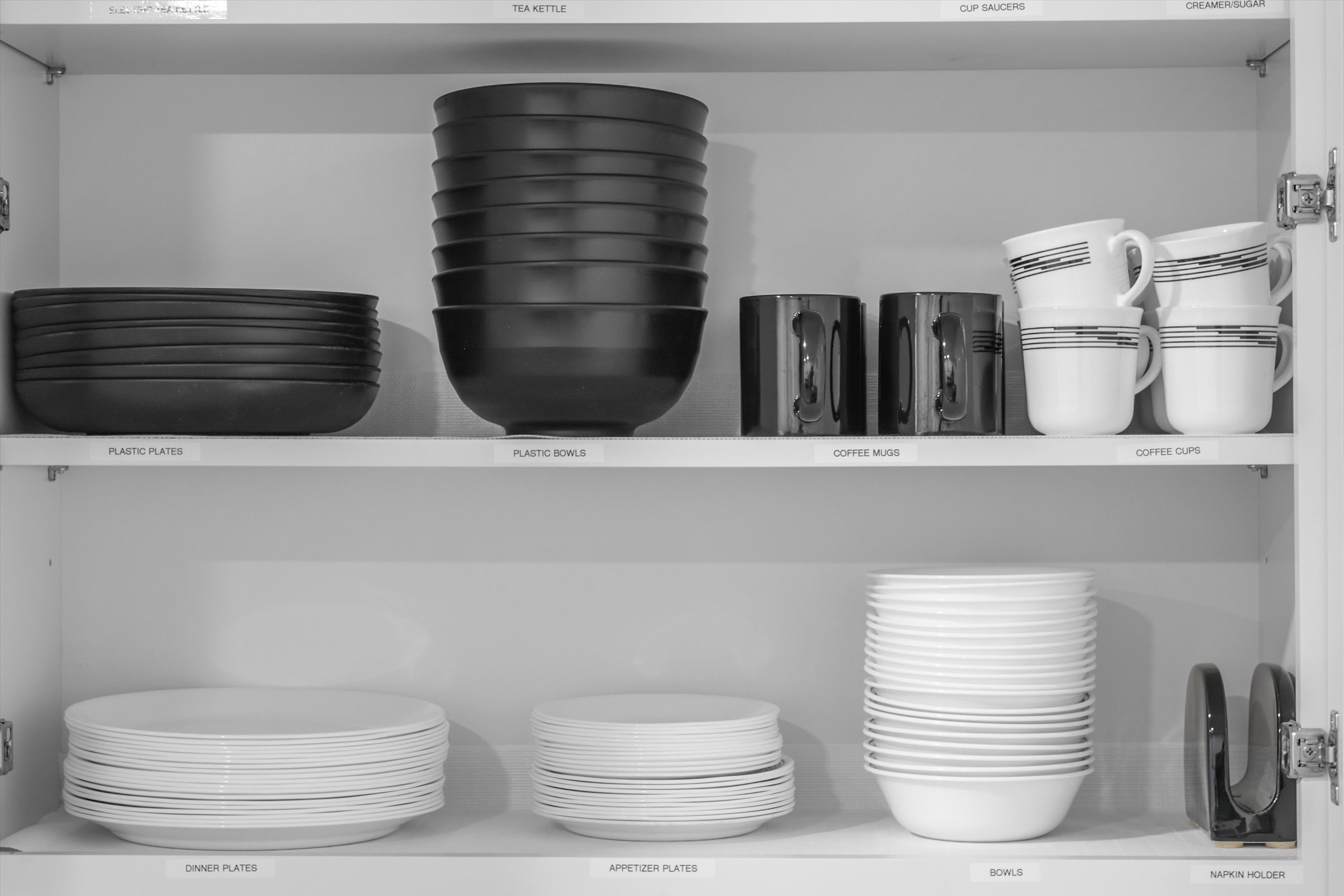 Plenty of plates, bowls, cups, etc!