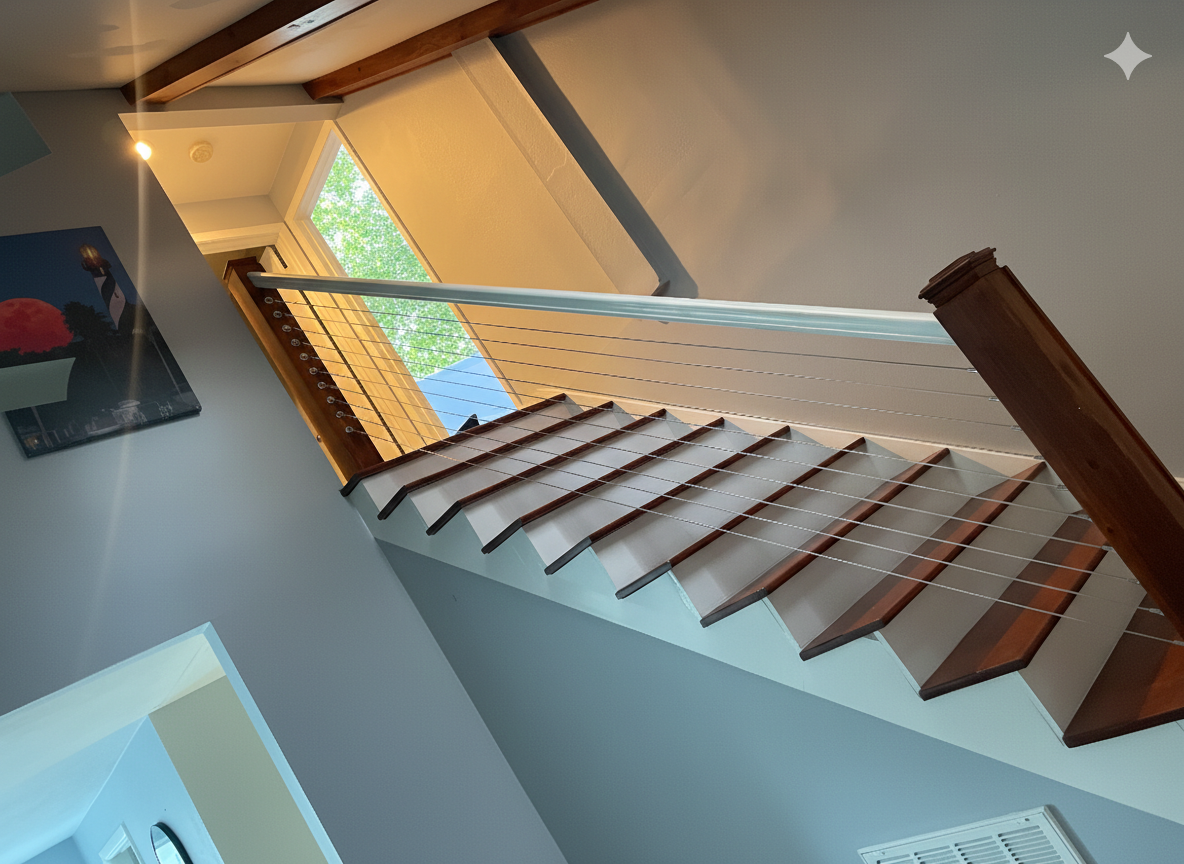 Steps to Second Floor From Living Room