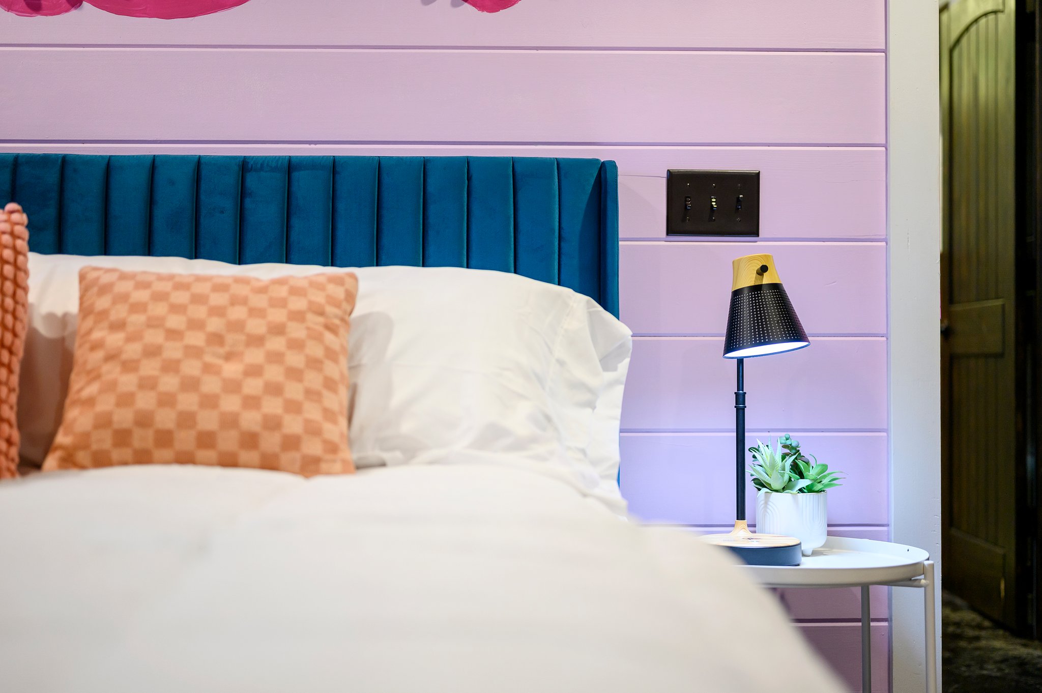 These lamps aren't just stylish—they also double as phone chargers, in case you forgot yours!