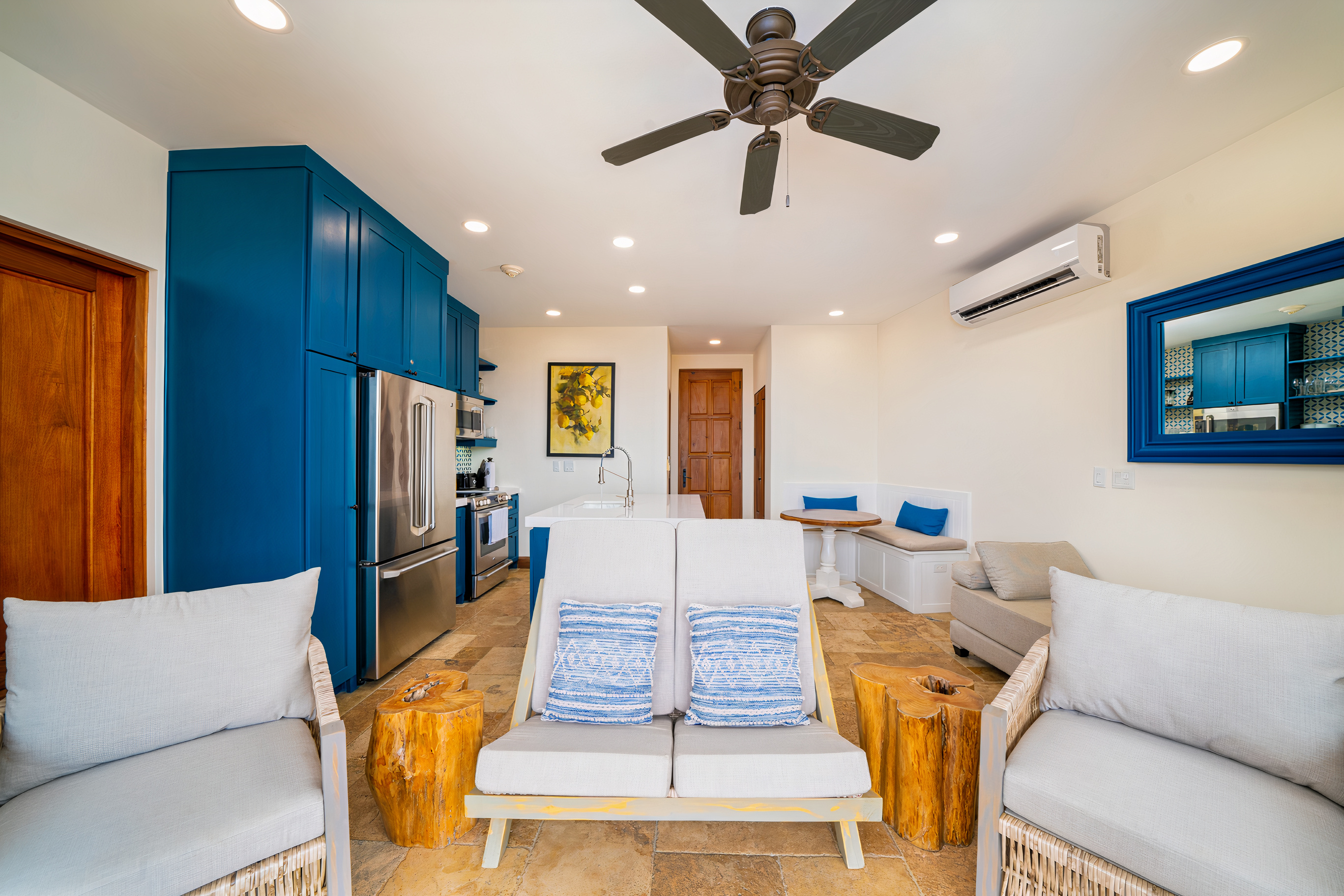 Seating facing the Ocean