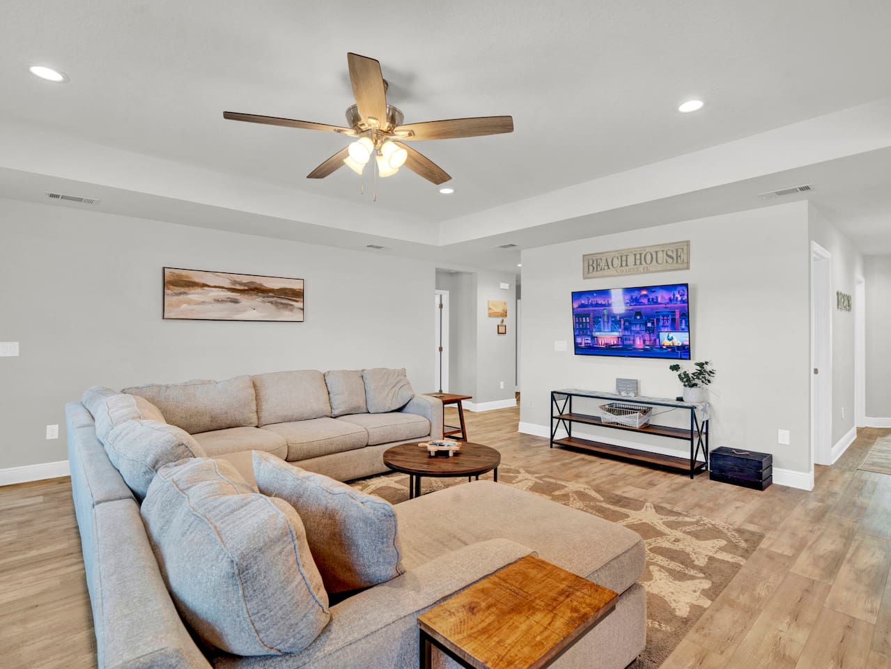 Super spacious living area with large comfortable sectional