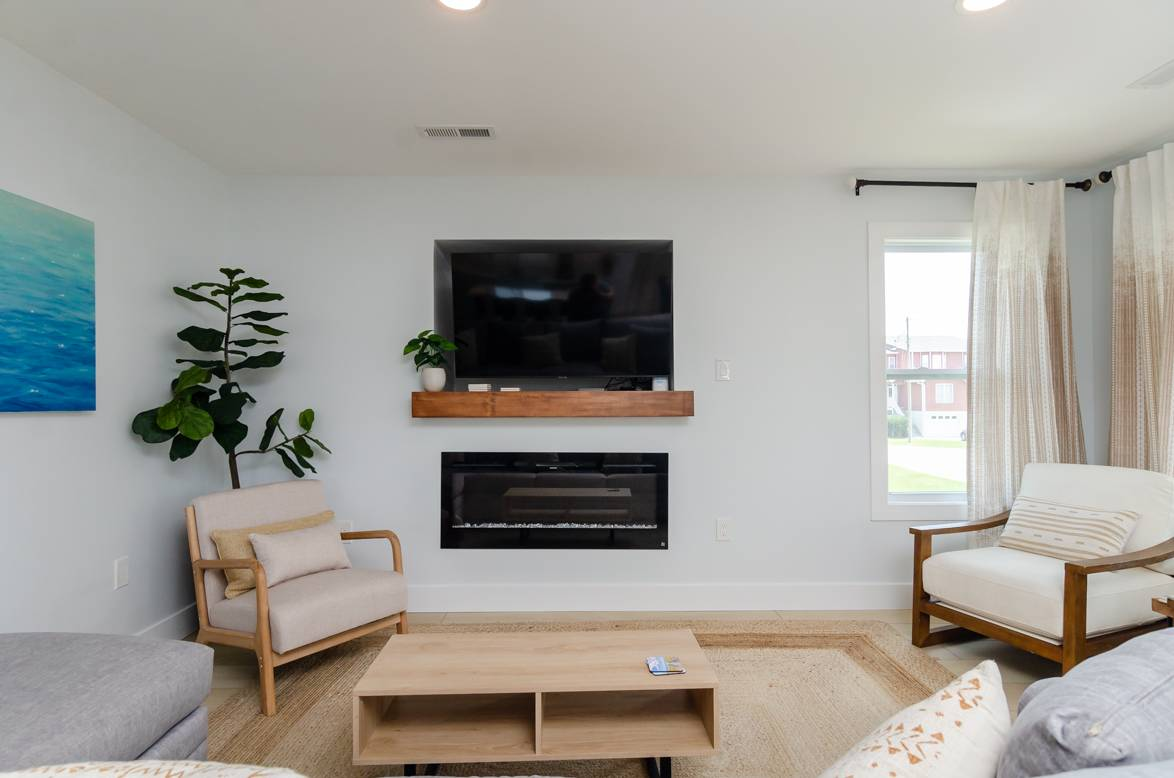 Electric Fireplace and Smart TV