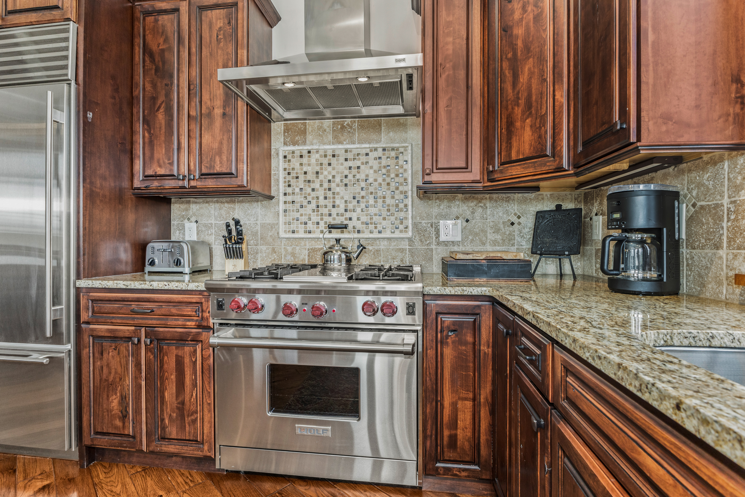 Kitchen | Subzero Refrigerator |Coffee Maker | Viking Stove