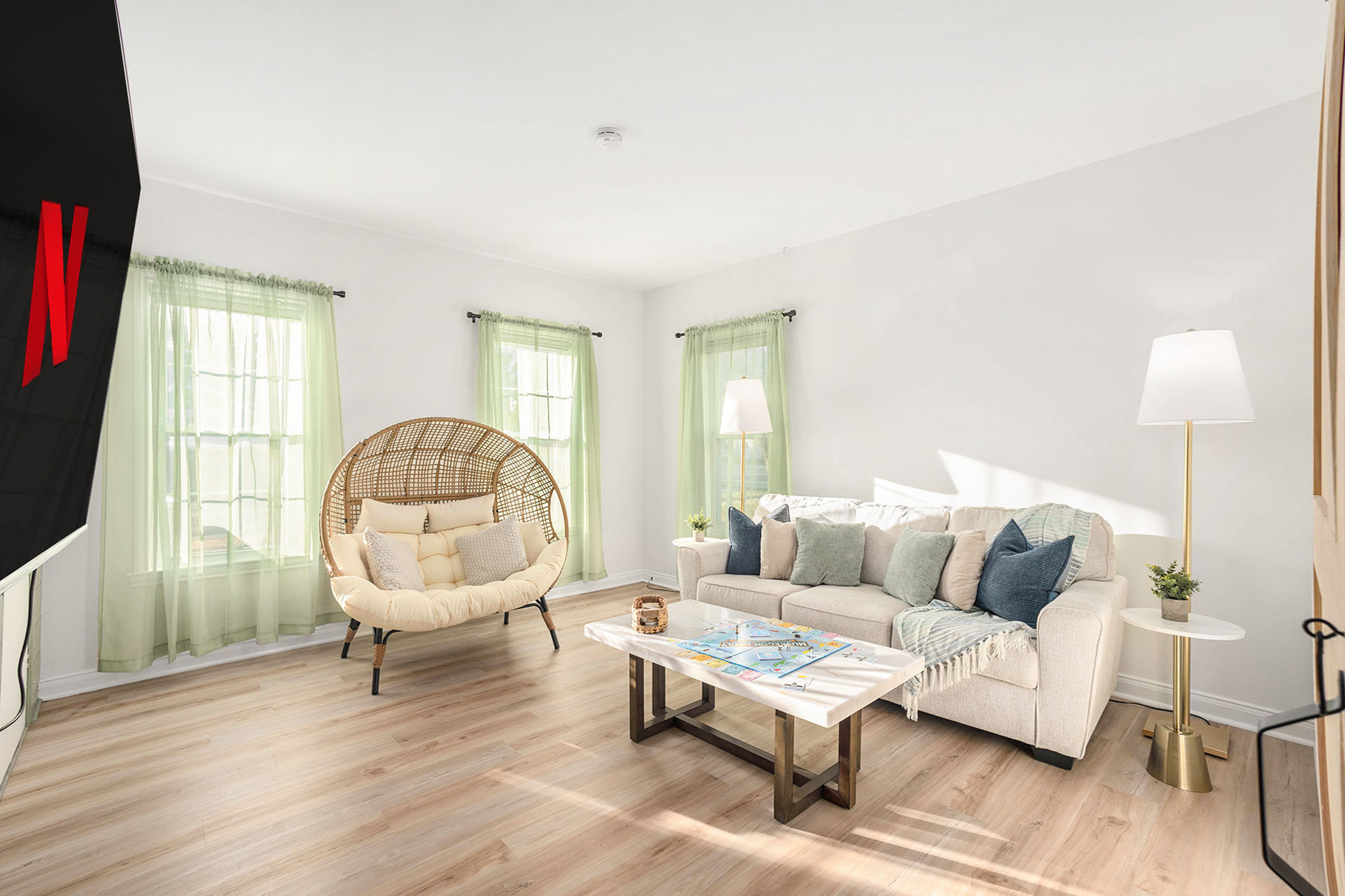 Cozy egg chair loveseat for lounging