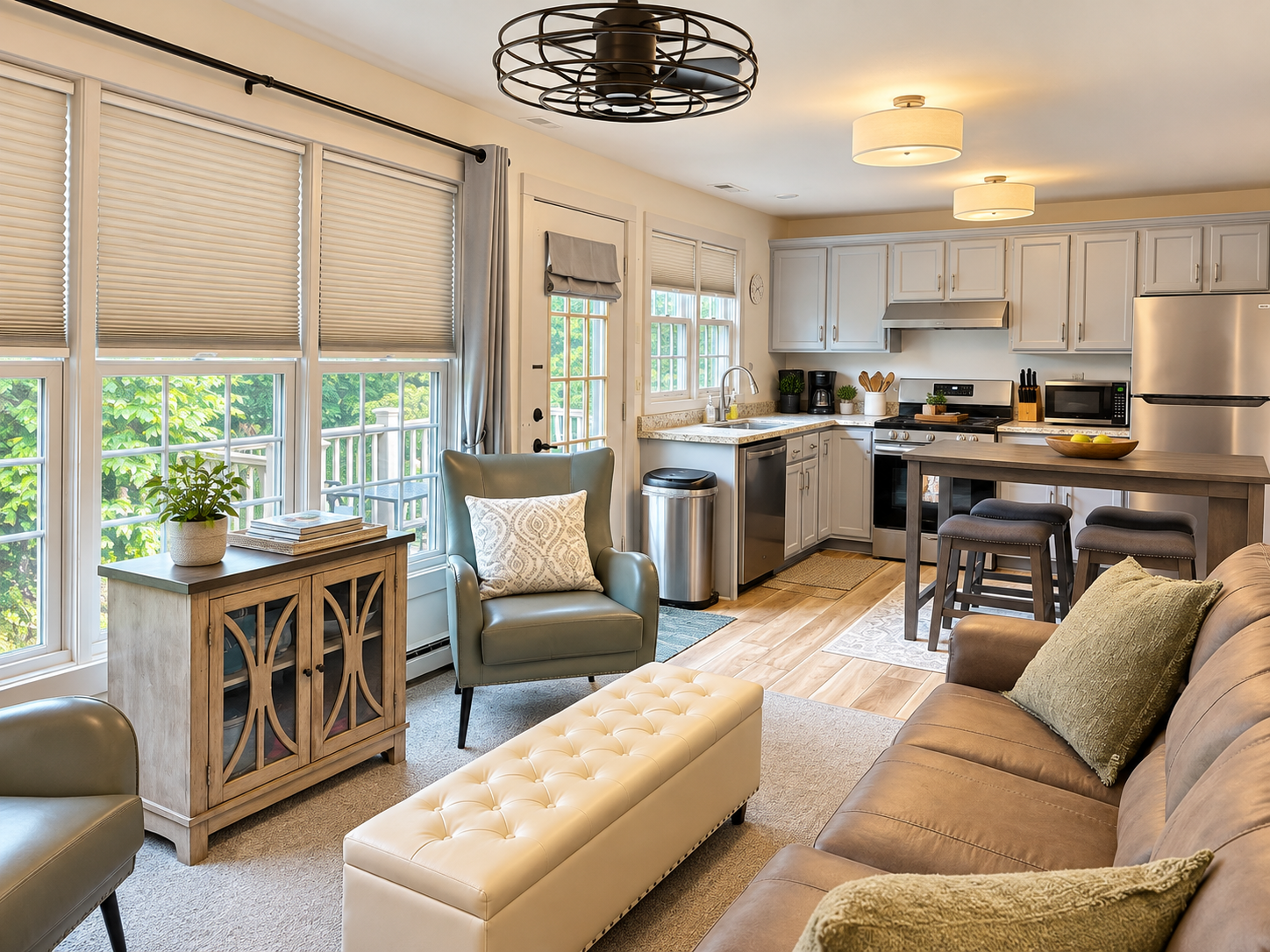 Living room and kitchen