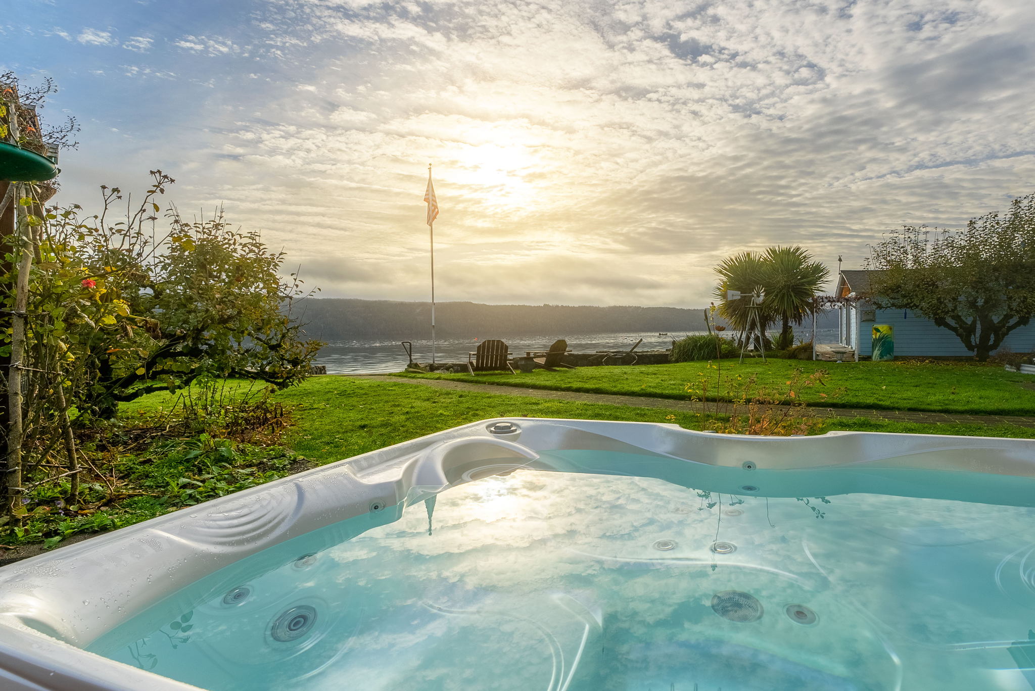 ... then unplug and relax in the hot tub and use the outdoor shower!