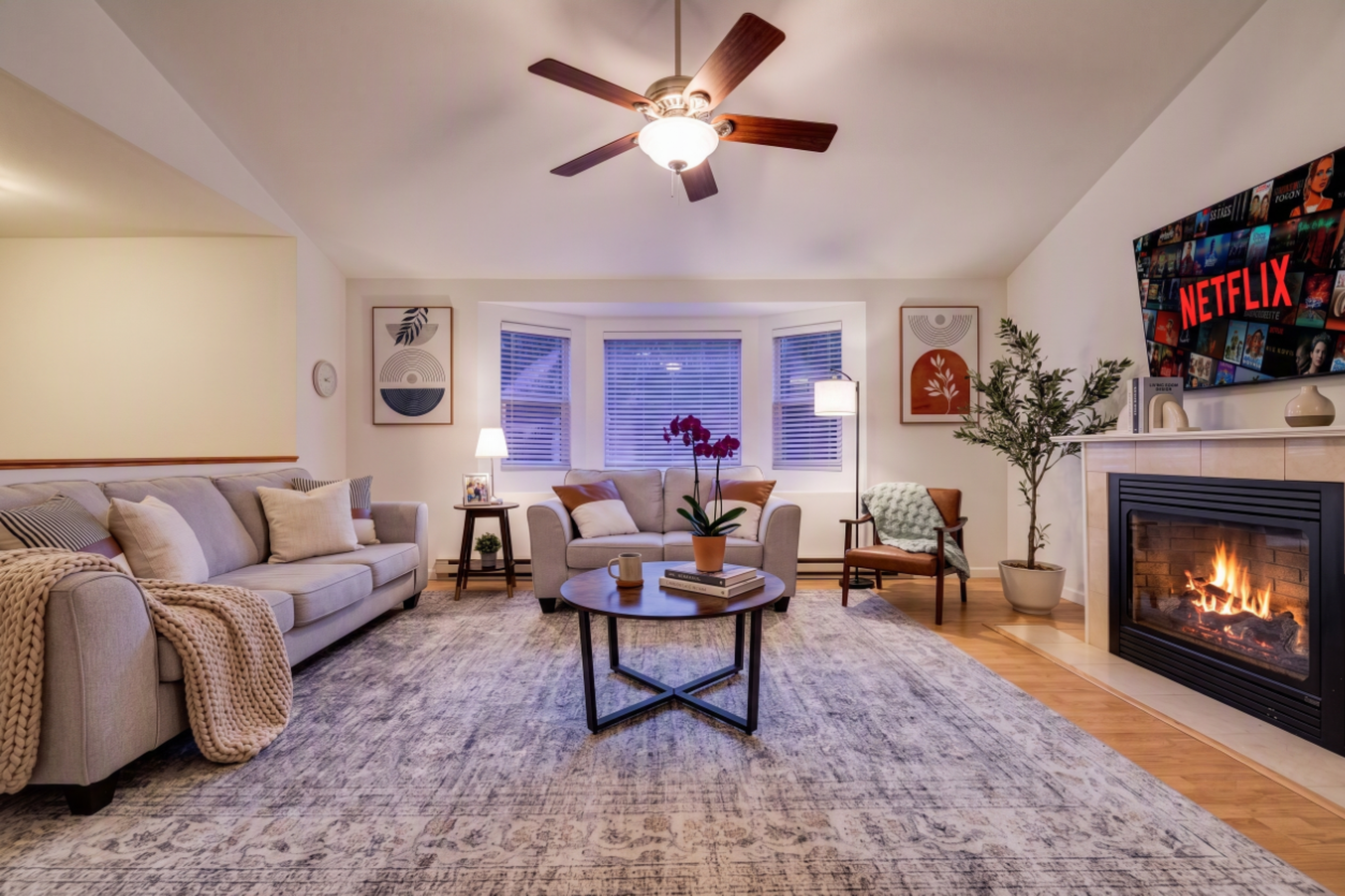 Relax in the evening in your peaceful family room