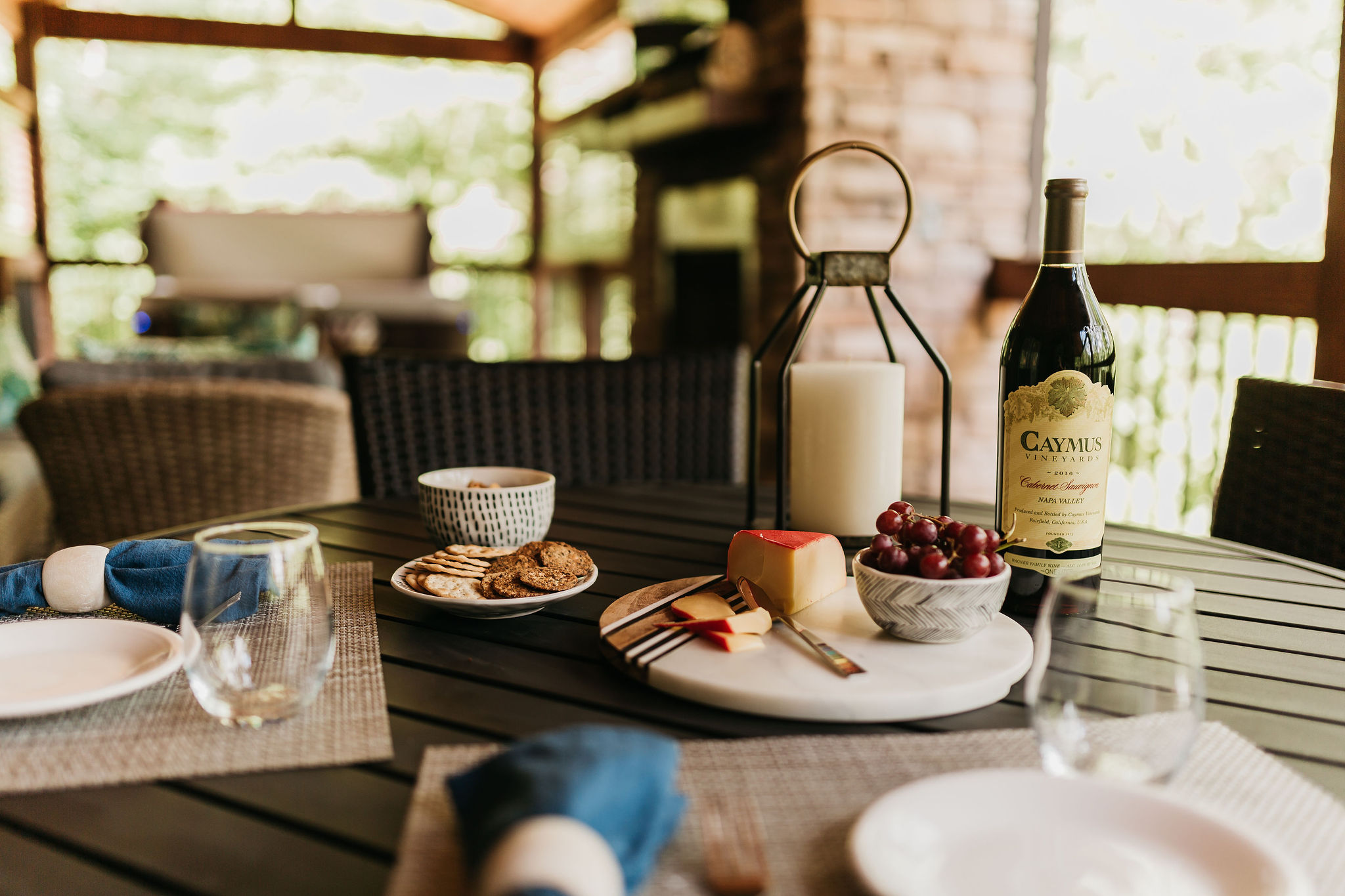 Dining Oasis: Savor delightful meals with a scenic backdrop and fine wines at this inviting table!