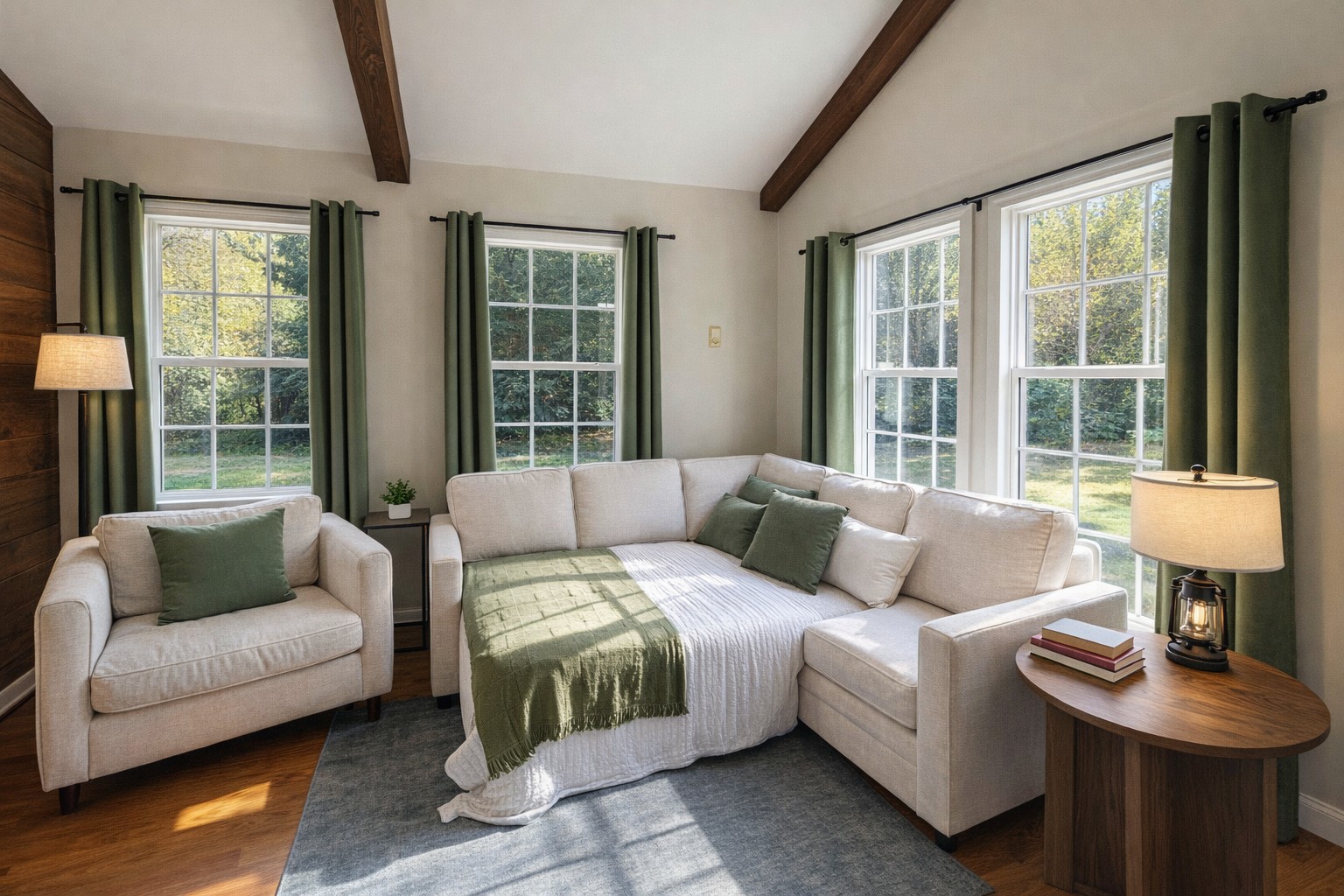 Need extra space? The living room sectional folds out into a plush queen sleeper, perfect for additional guests.