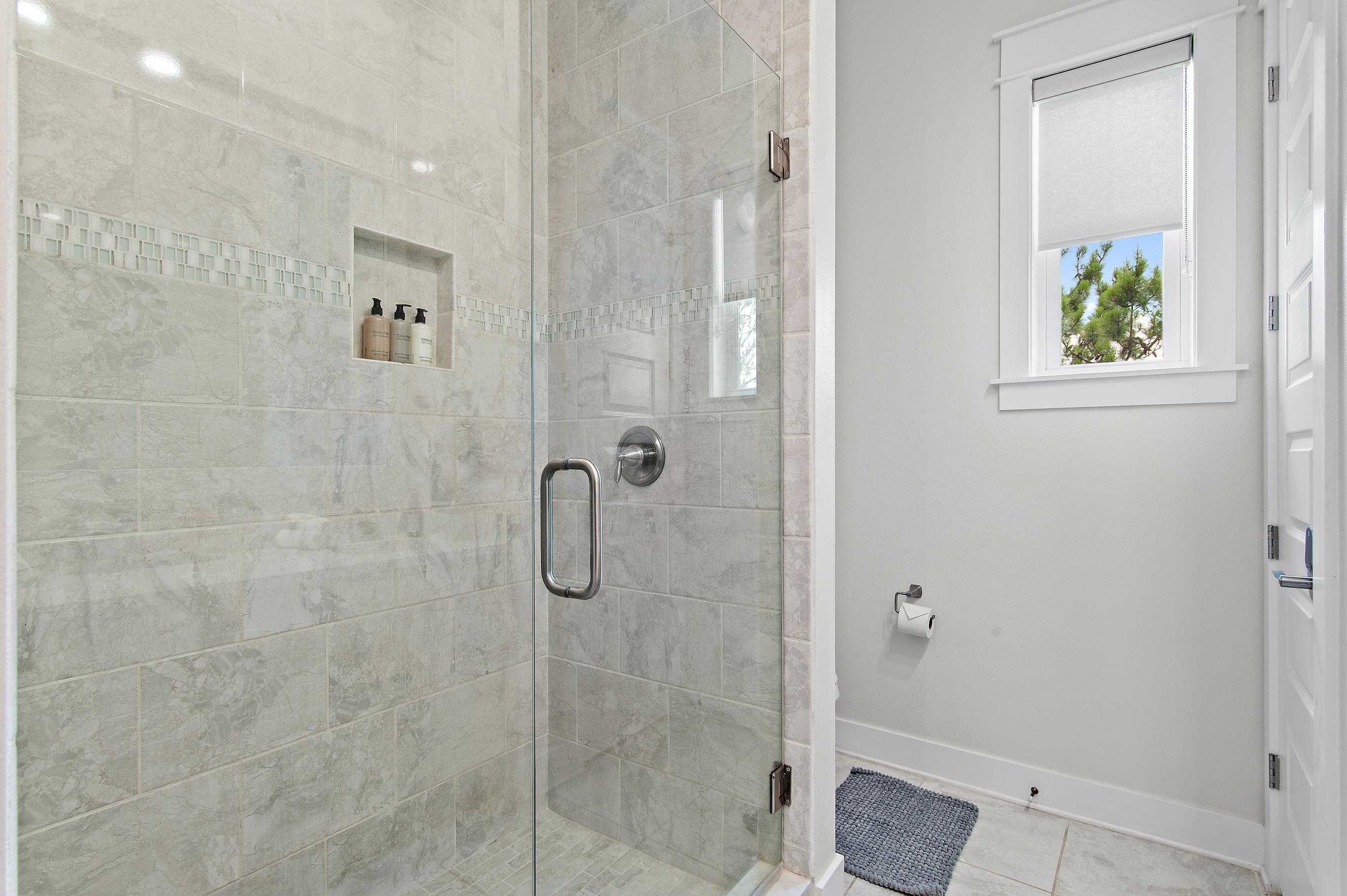Enjoy total relaxation in our spacious master bathroom, complete with a modern walk-in shower and fantastic water pressure.