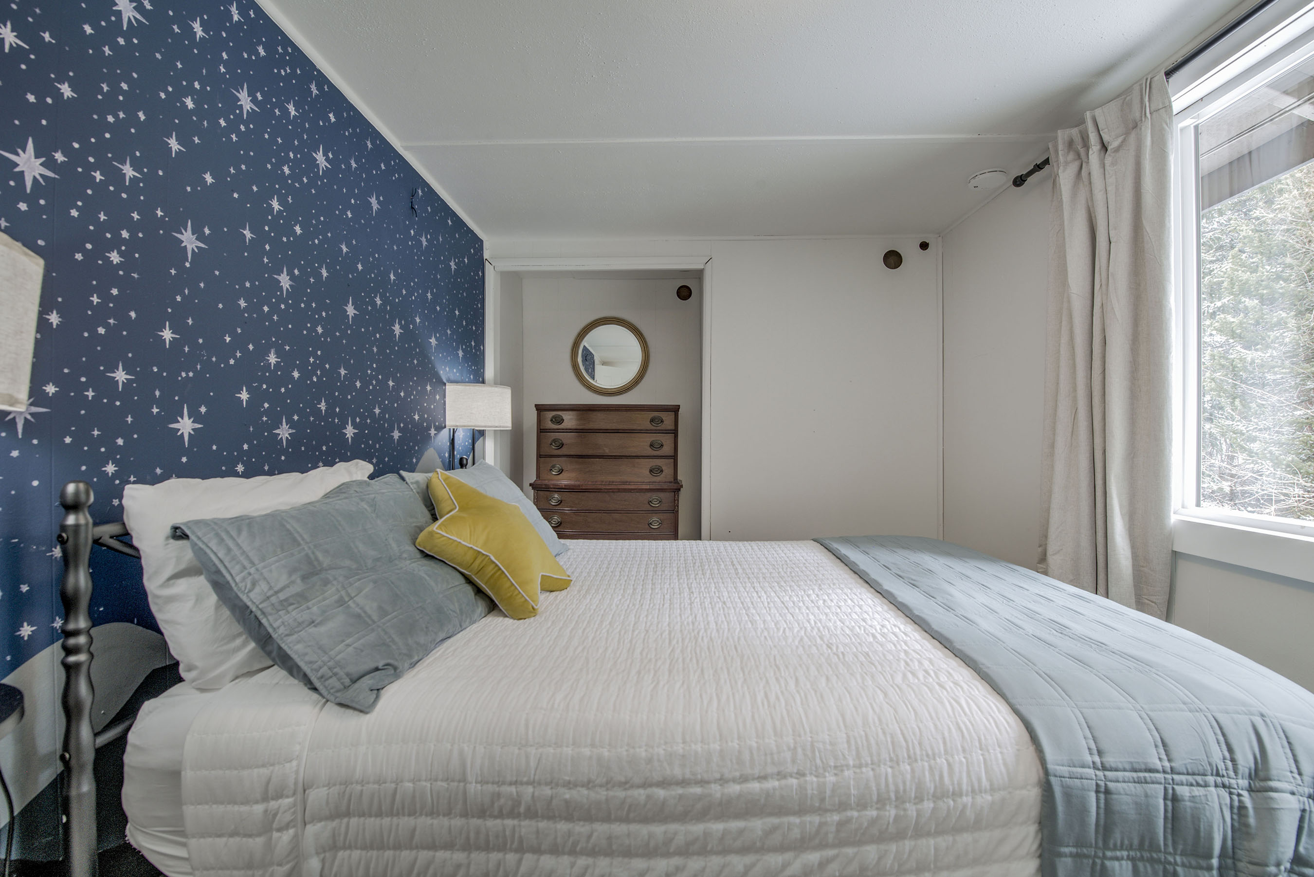 Drift off in your cozy bedroom—soft premium linens, calming tones, and a peaceful space designed for you to relax and make it yours.
