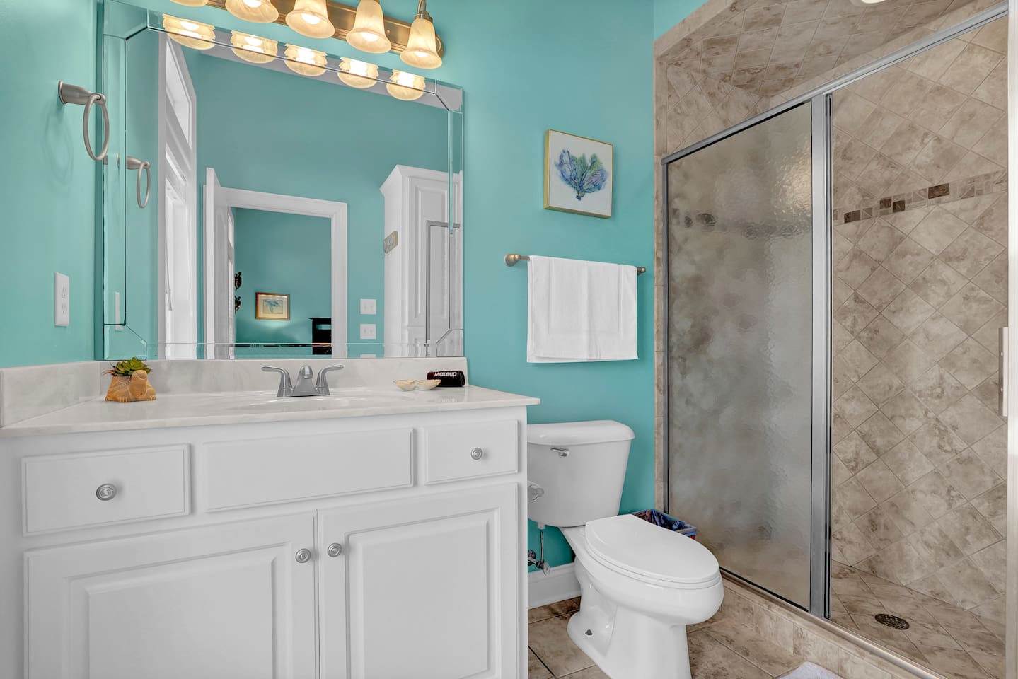 This bathroom is connected to Bedroom 2