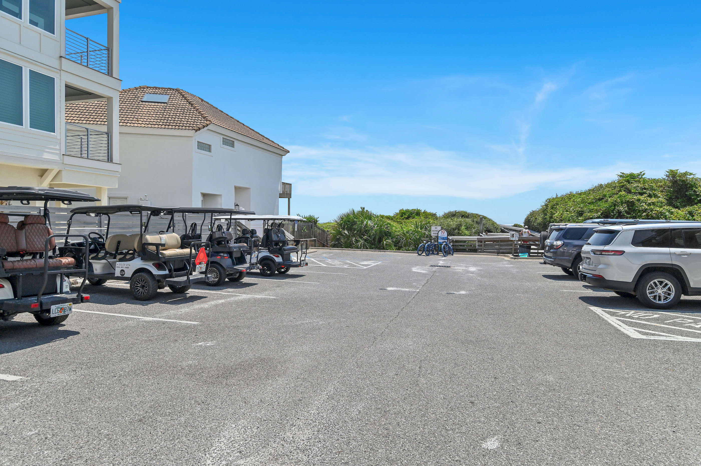 Golf Cart Parking and Restrooms at the new Seagrove Regional Beach Access